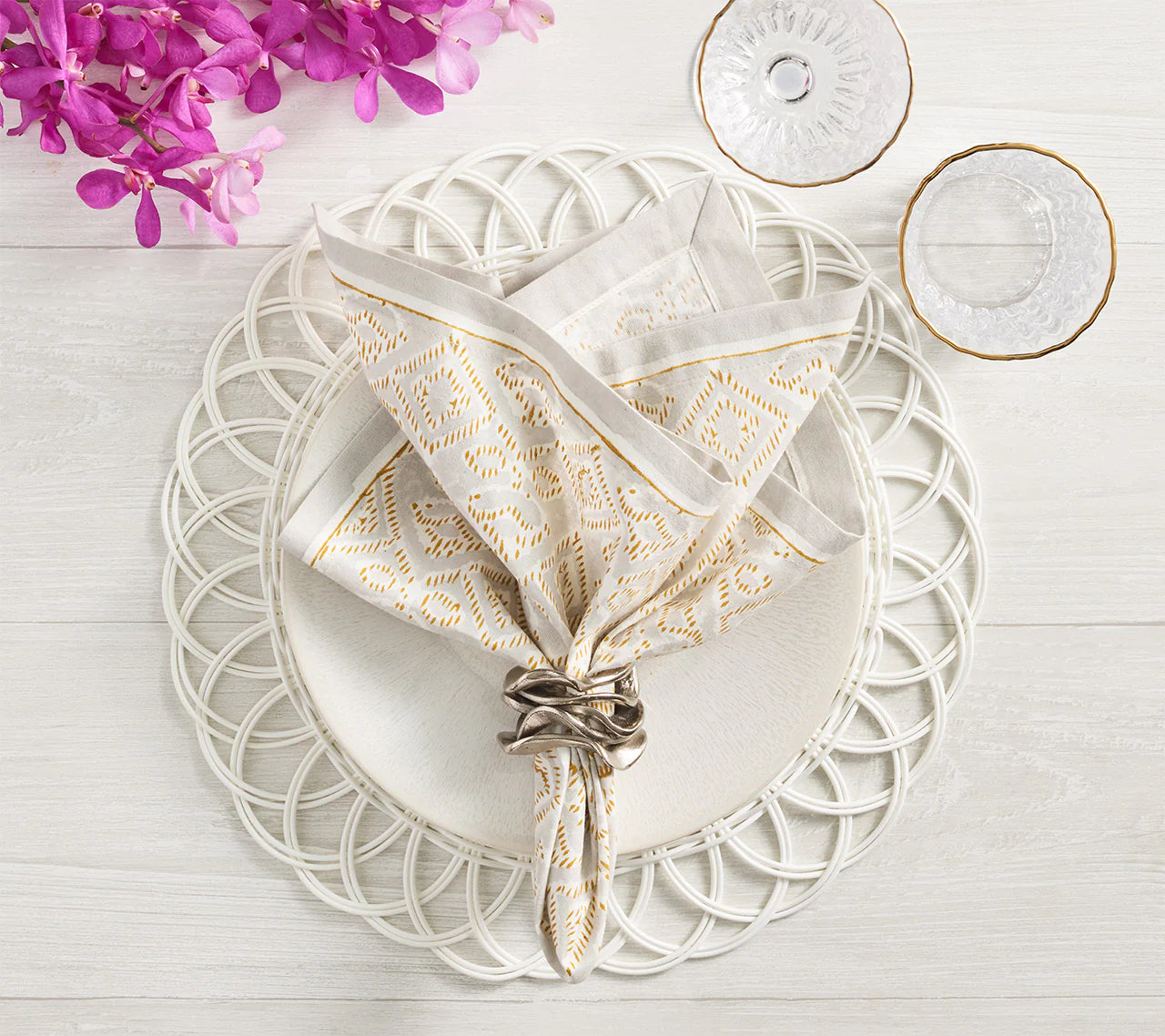 Alfresco Napkin Set/4 - Natural & Gray