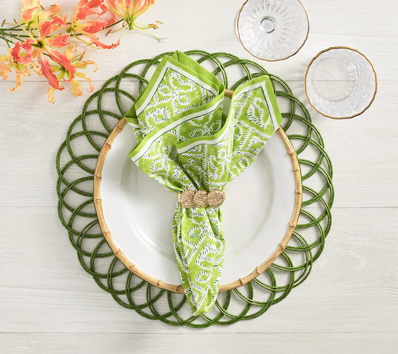 Alfresco Napkin Set/4 - Olive & Green