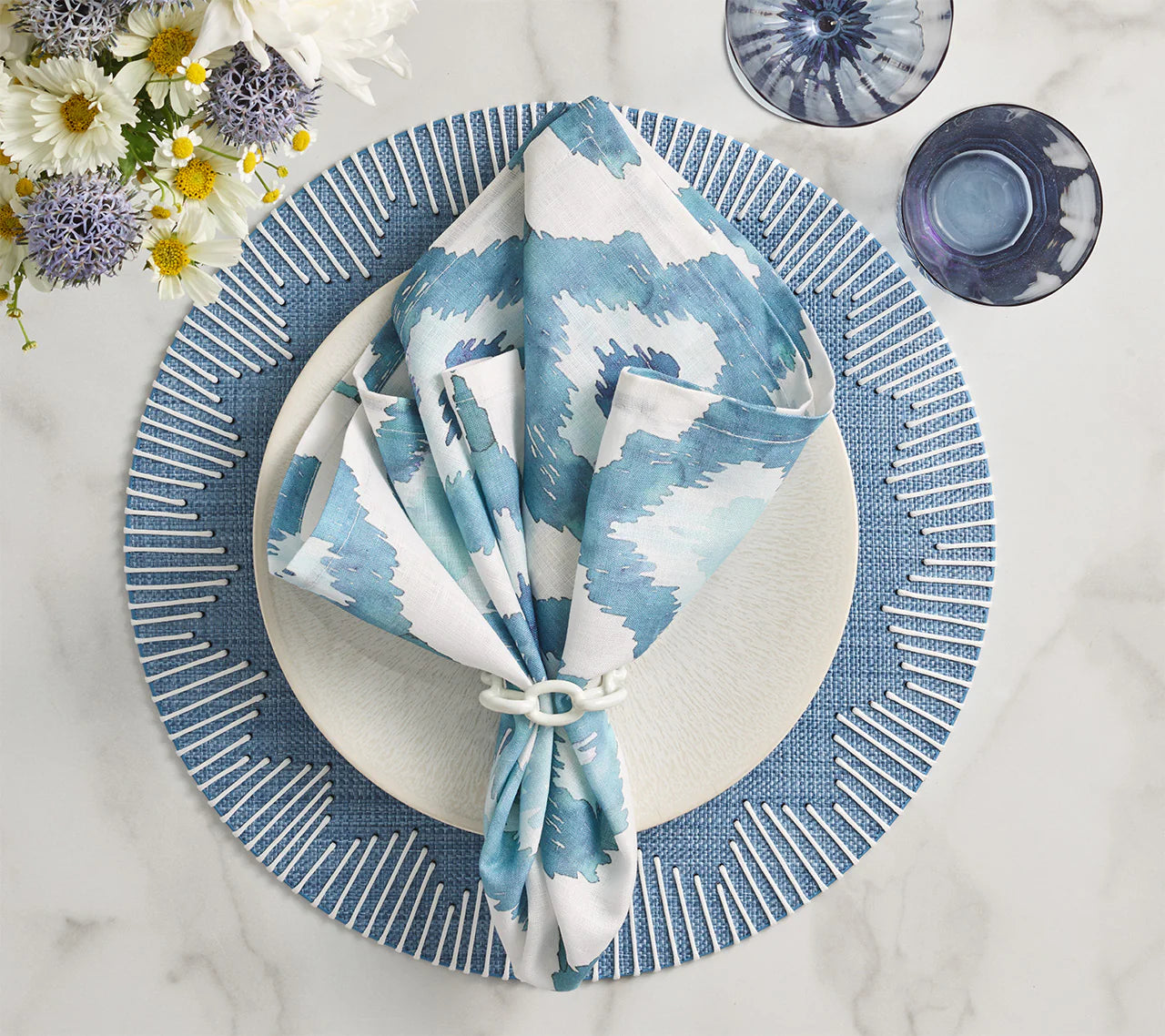 Dream Weaver Placemat Set/4 - Blue & White