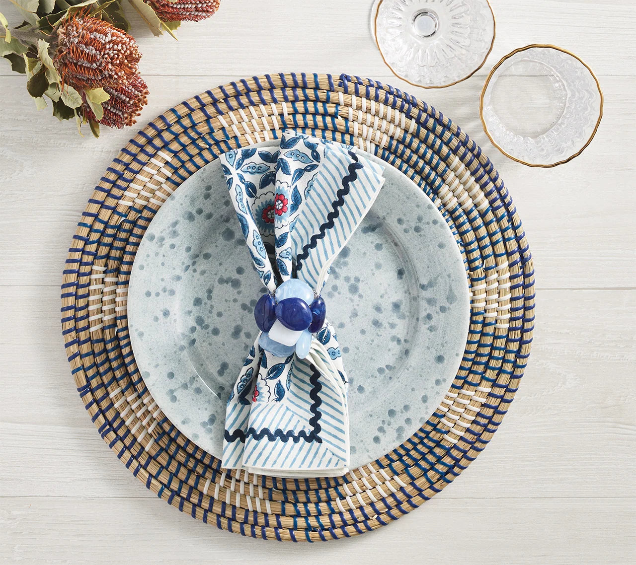 Marjorelle Placemat Set/4 - Navy & Blue