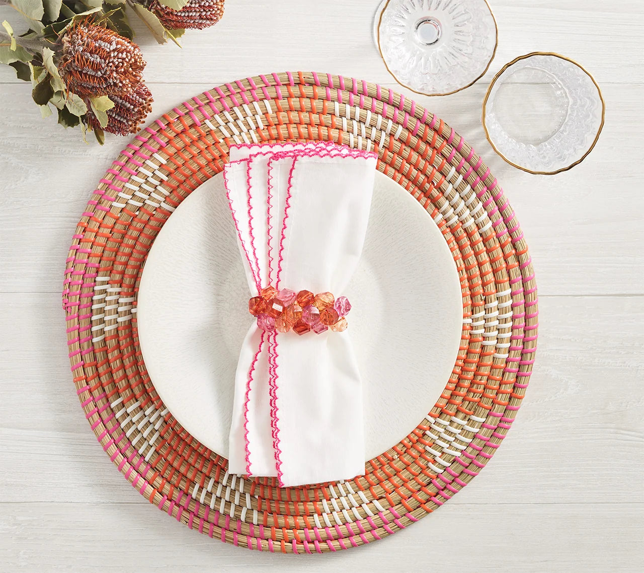 Marjorelle Placemat Set/4 - Pink & Orange