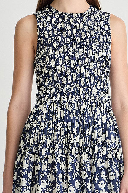 LORE SMOCKED MINI DRESS