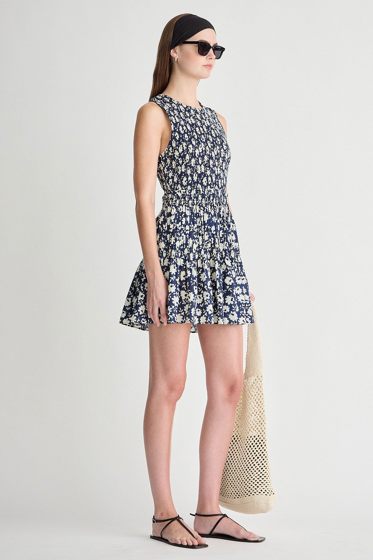 LORE SMOCKED MINI DRESS
