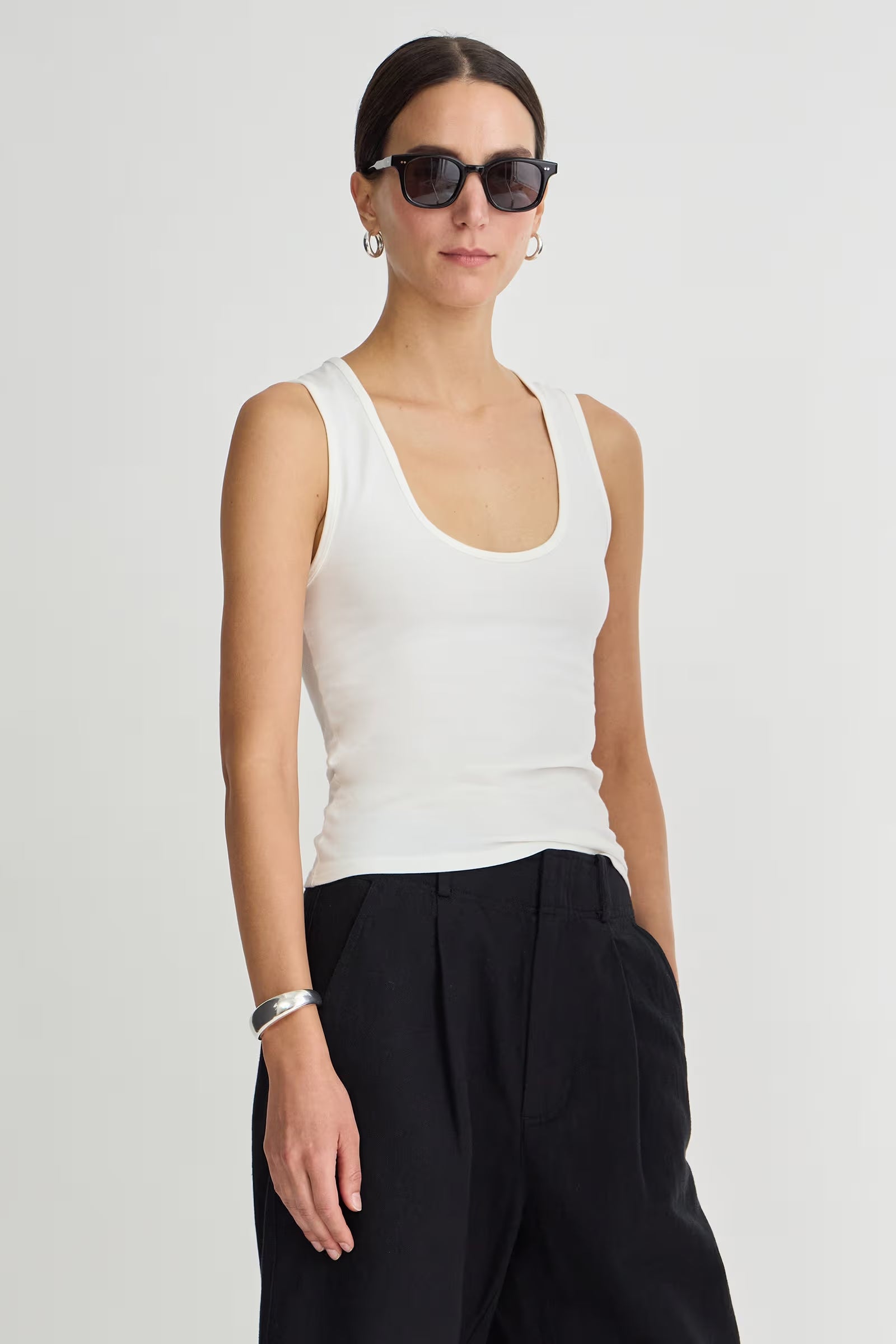 Uri Low-Cut Tank - Cream