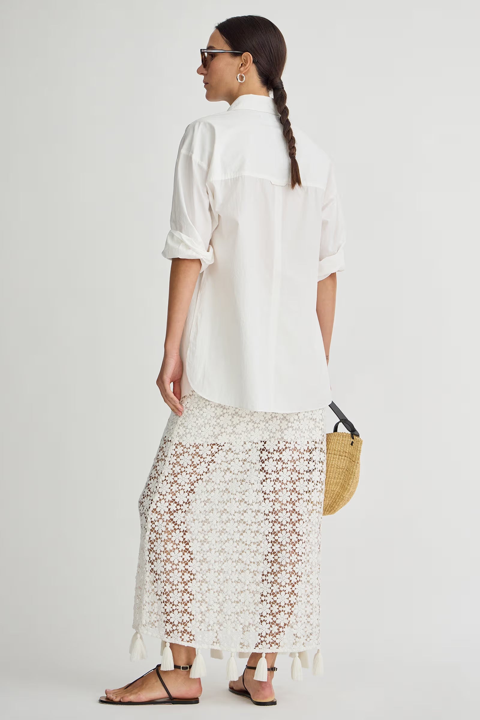 Valeska Tassel Column Skirt - Cream