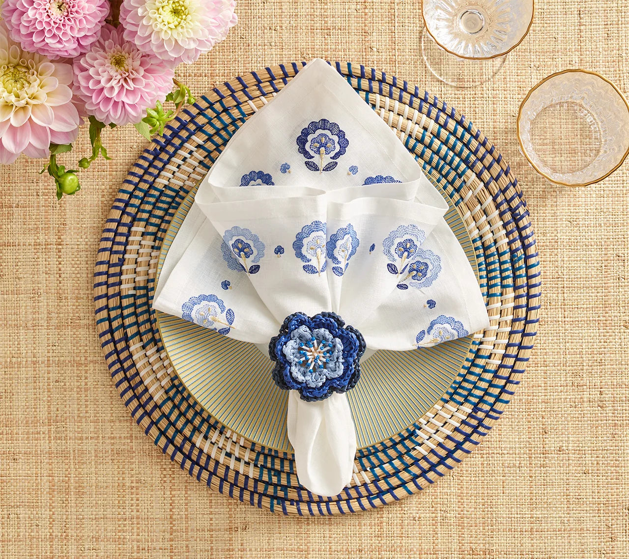 Marjorelle Placemat Set/4 - Navy & Blue