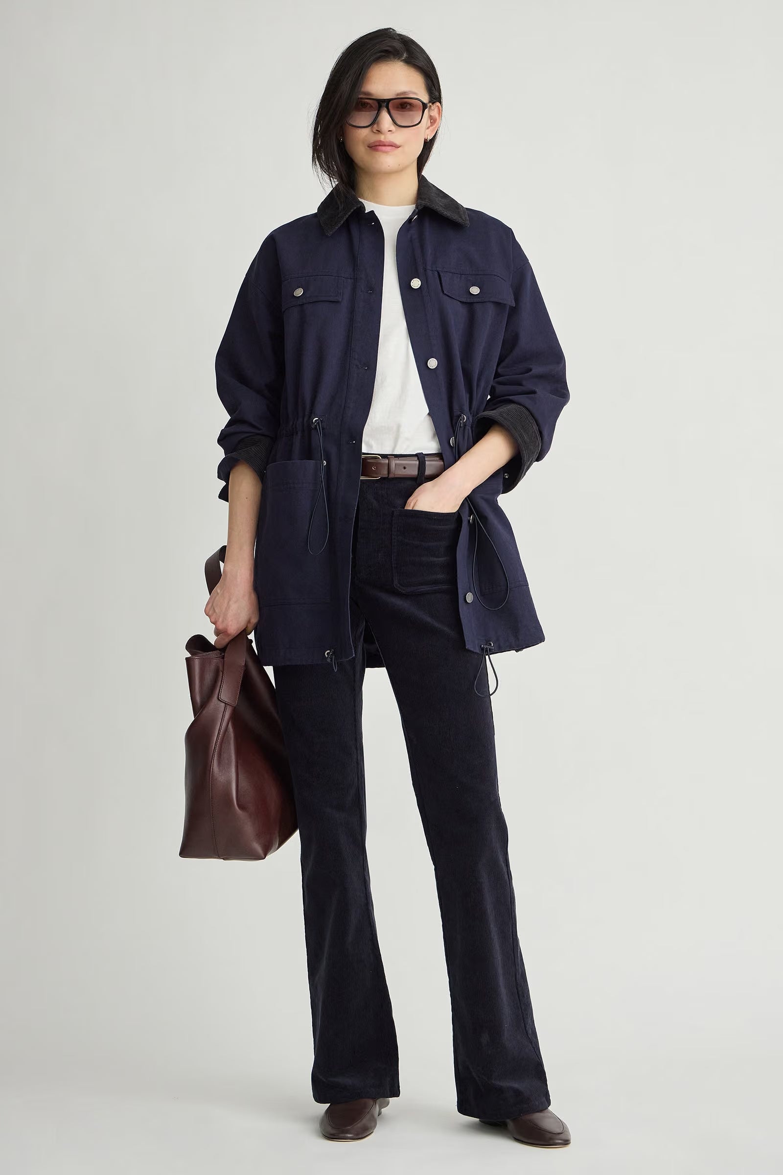 Barn Chore Jacket with Drawstring - Navy