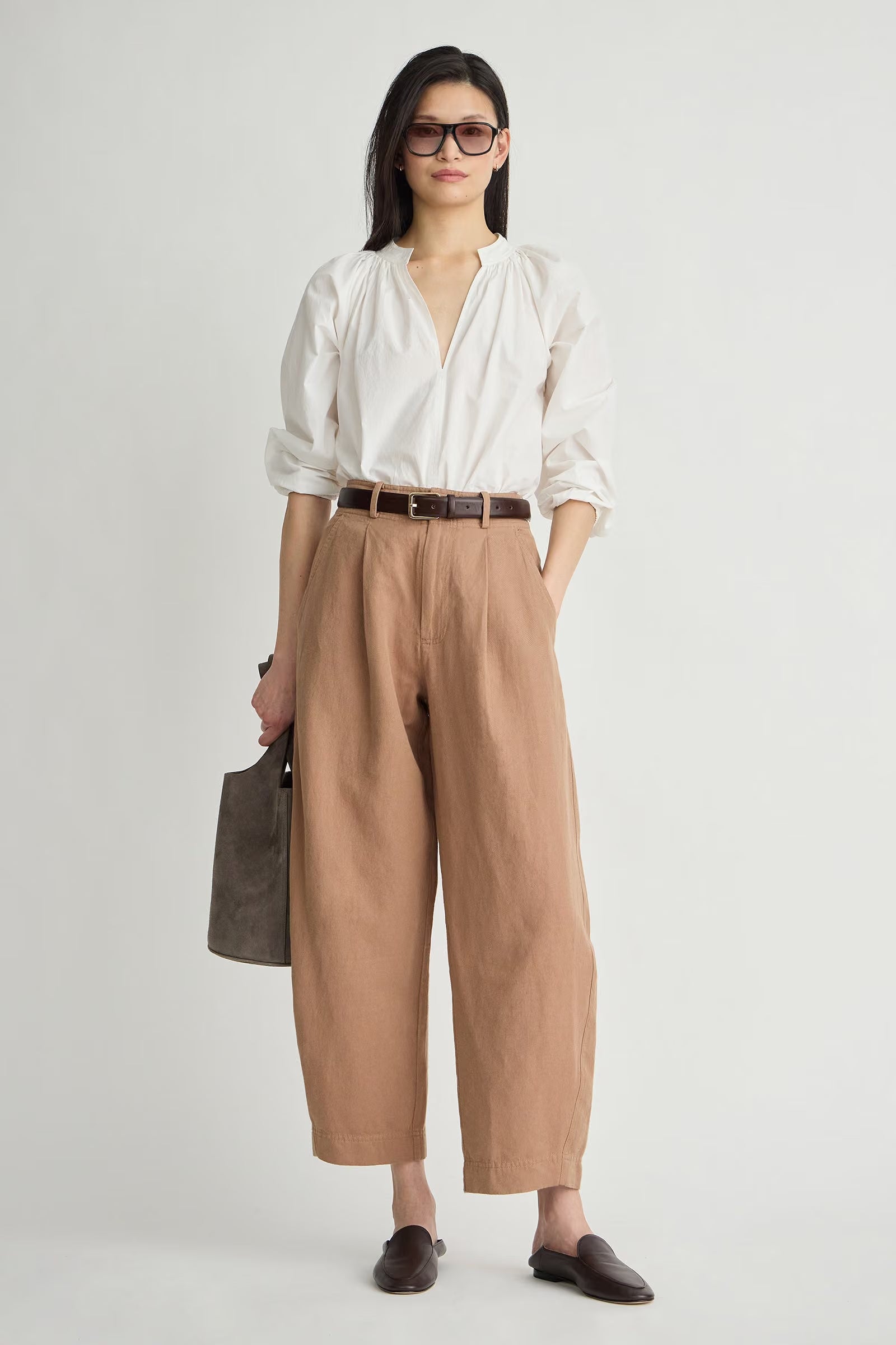 Bari Crop Trouser - Deep Khaki