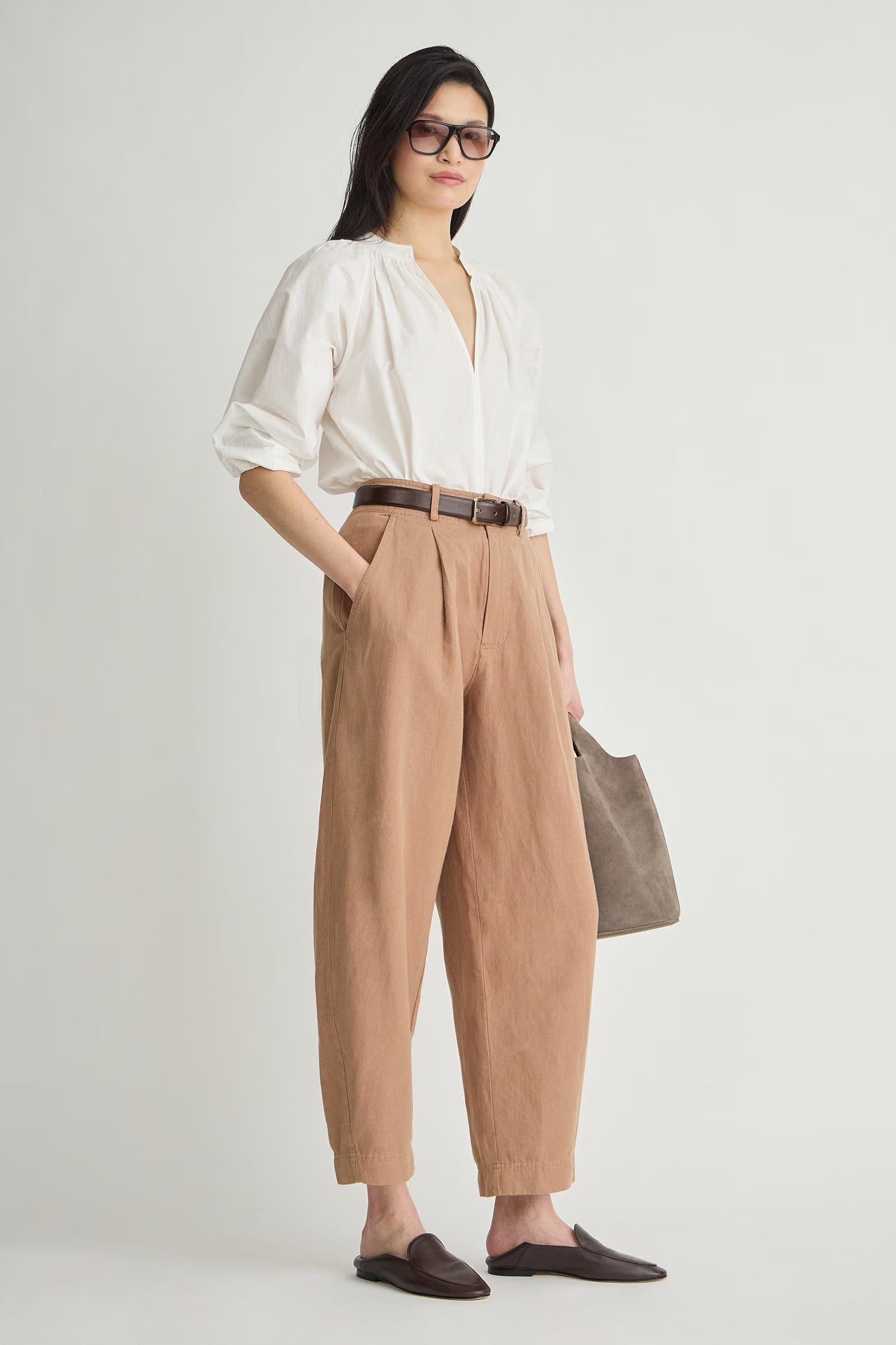 Bari Crop Trouser - Deep Khaki