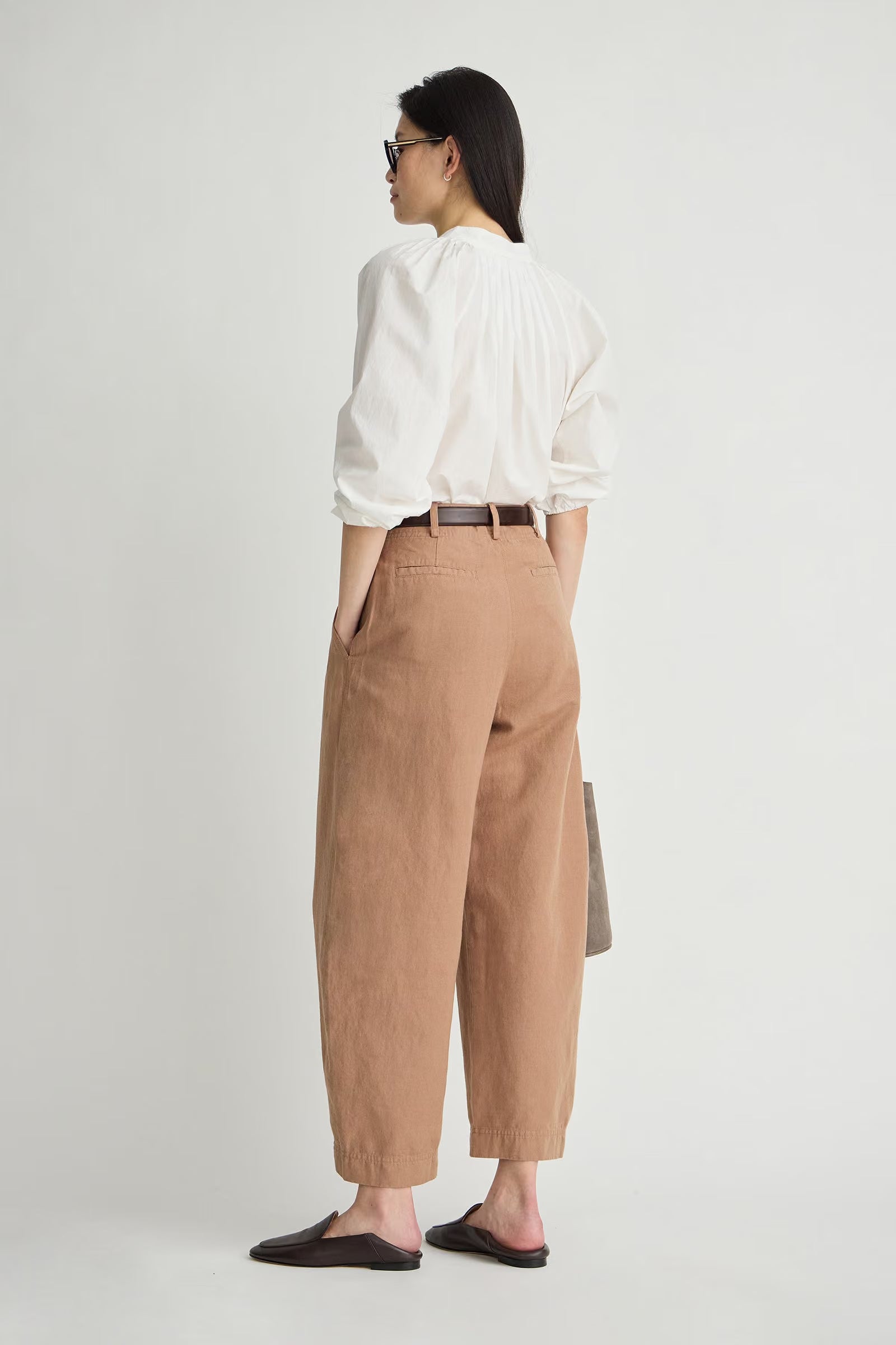 Bari Crop Trouser - Deep Khaki