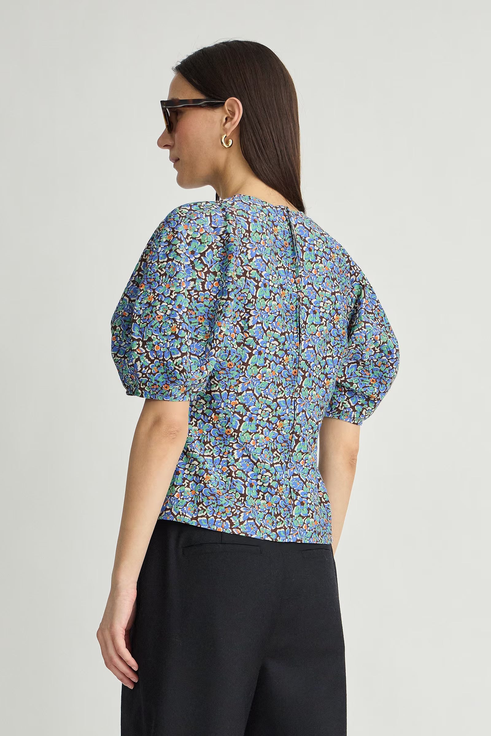 Lino Top - Cottage Floral