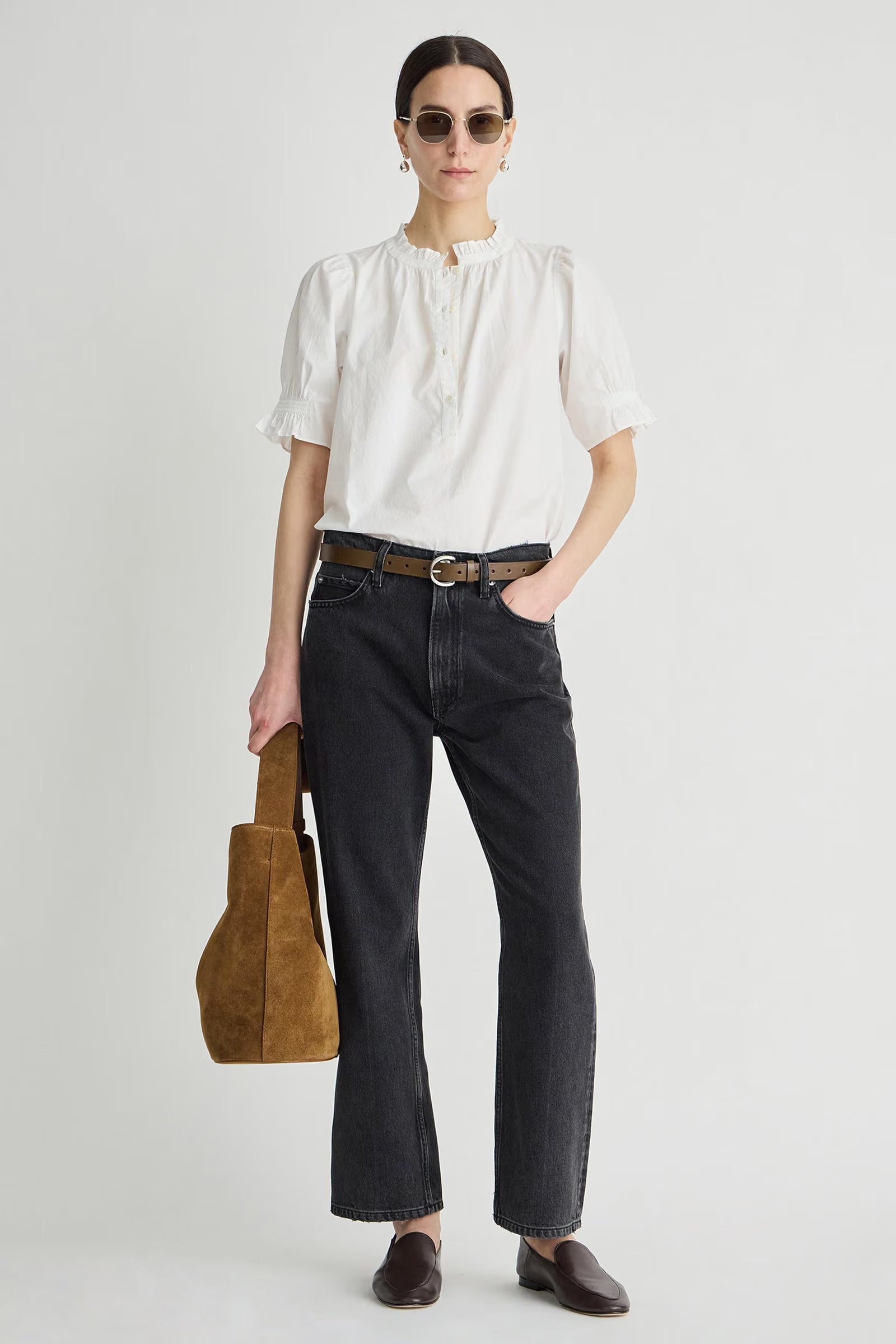 Rene Kick Flare Jean - Faded Black Wash