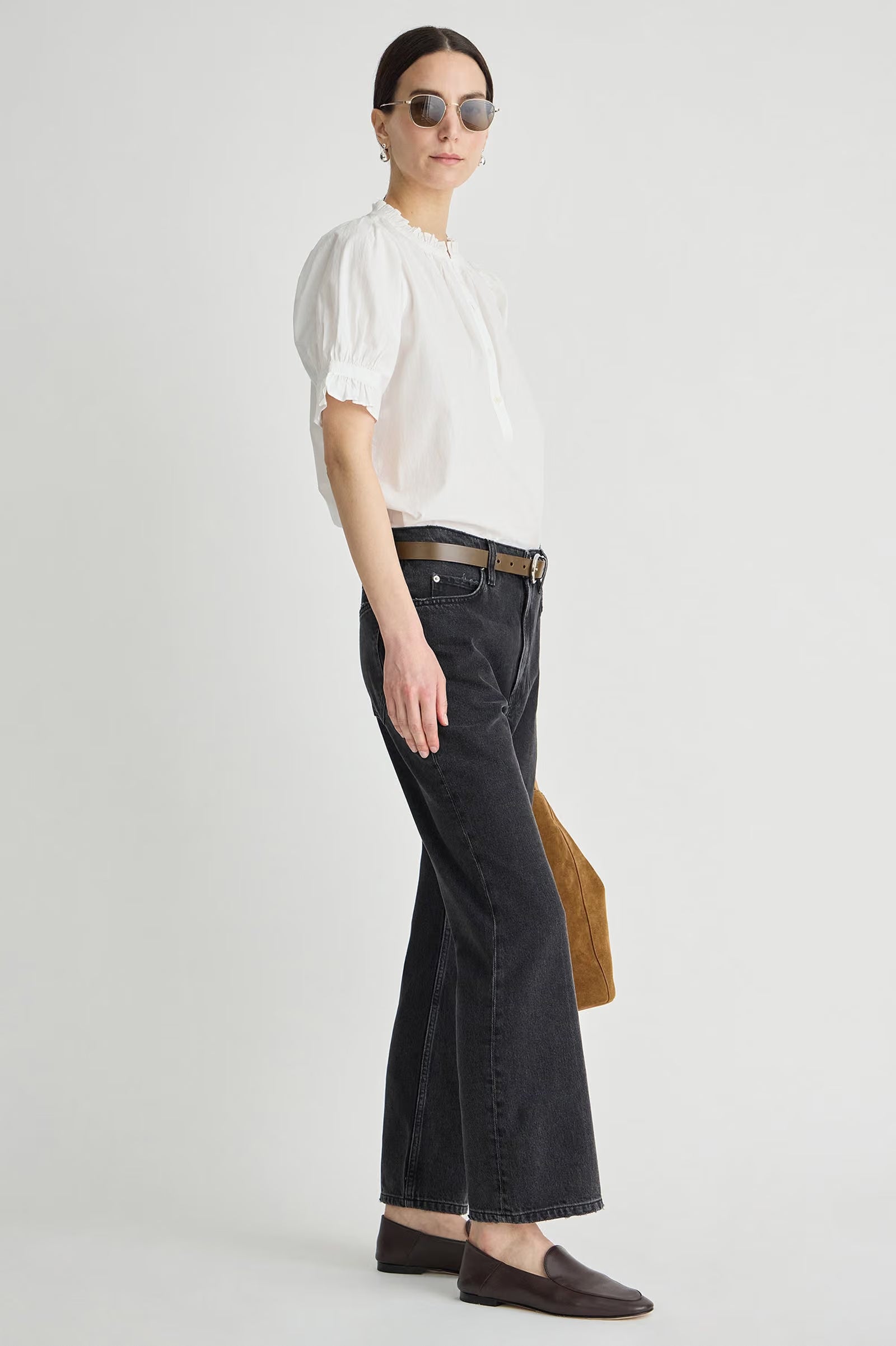 Rene Kick Flare Jean - Faded Black Wash