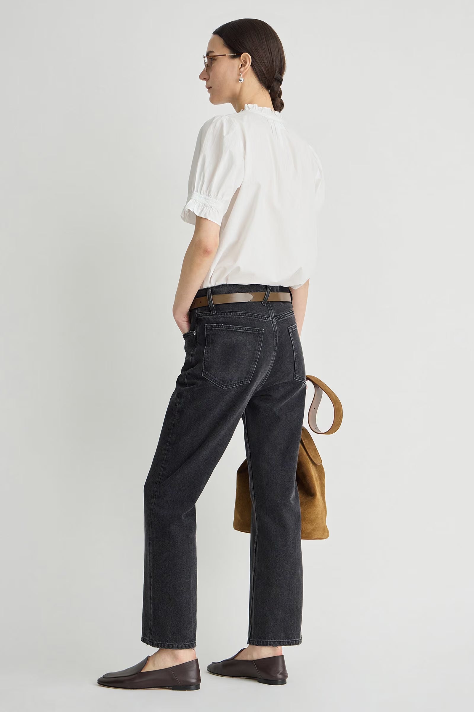 Rene Kick Flare Jean - Faded Black Wash