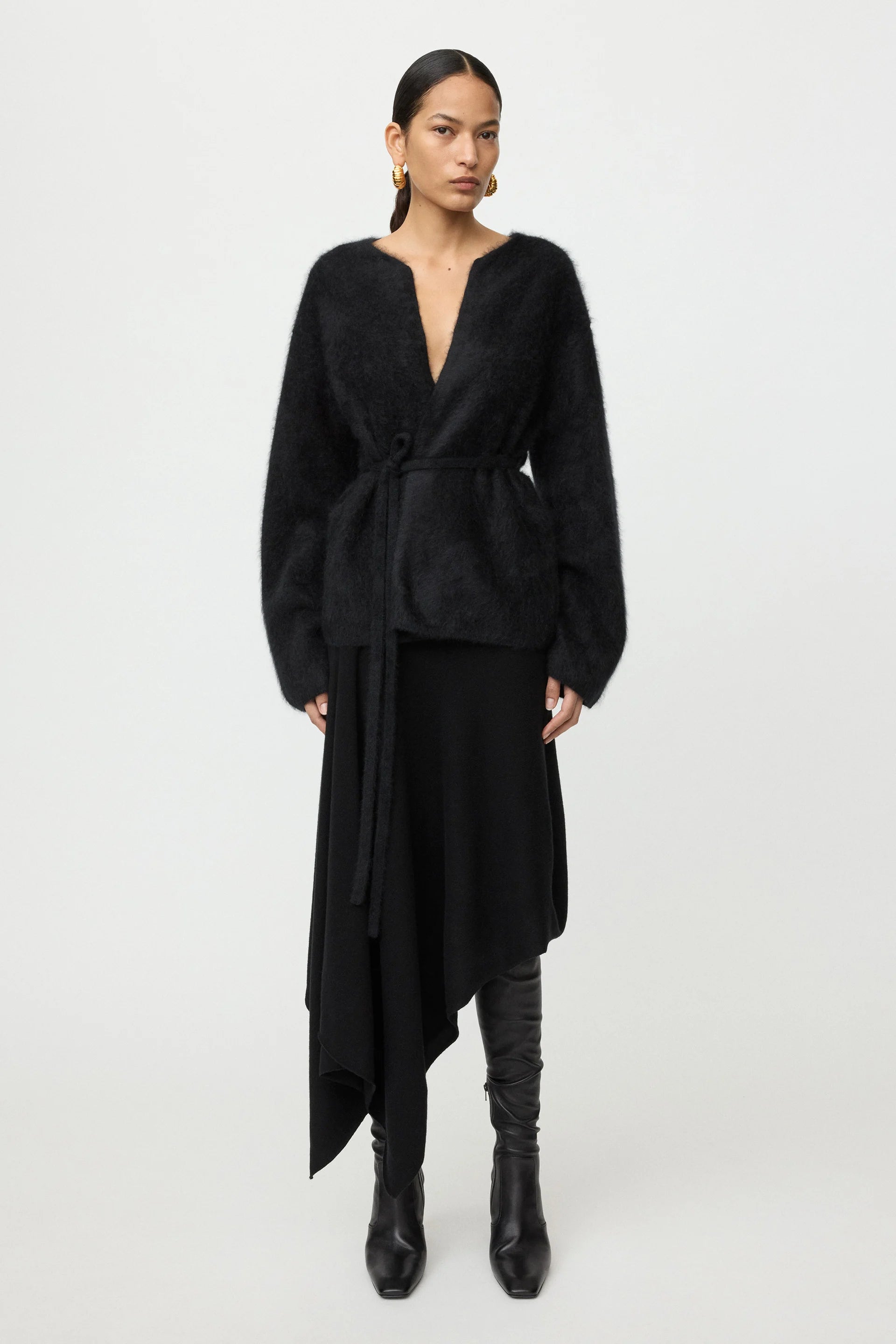Brushed Cardigan - Black
