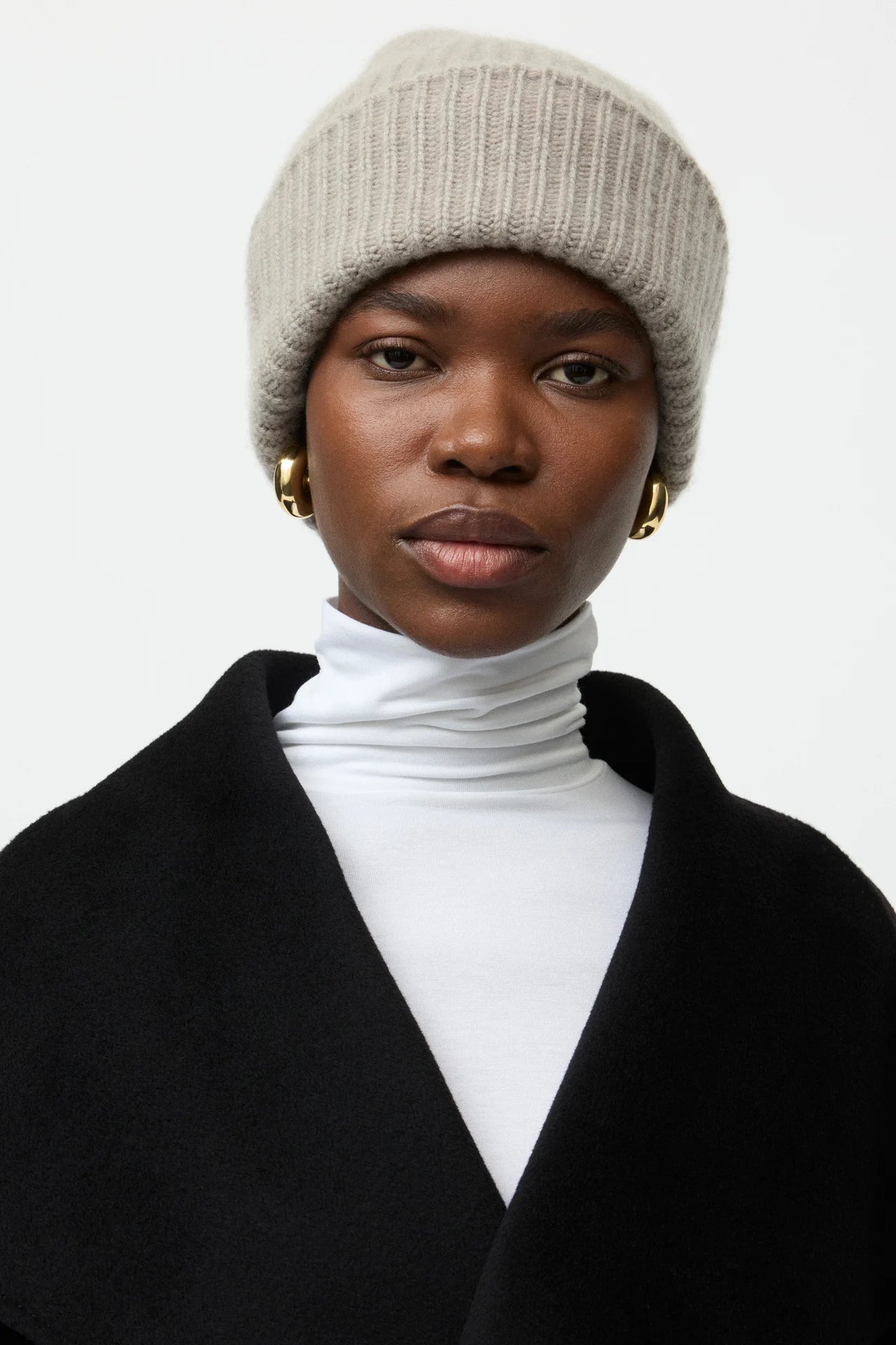 Ribbed Beanie - Greige