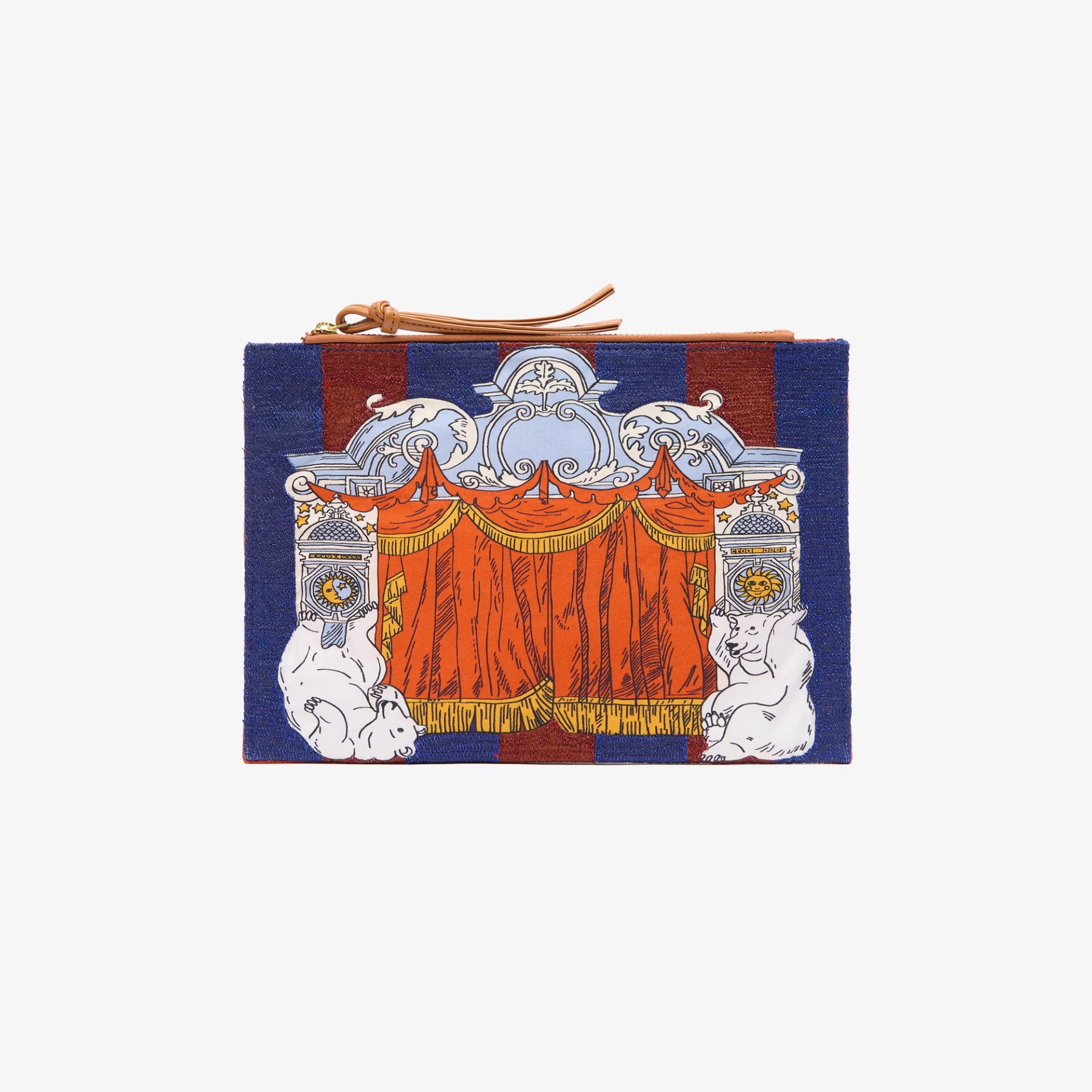 Embroidered Pouch - Le Comédien - Red