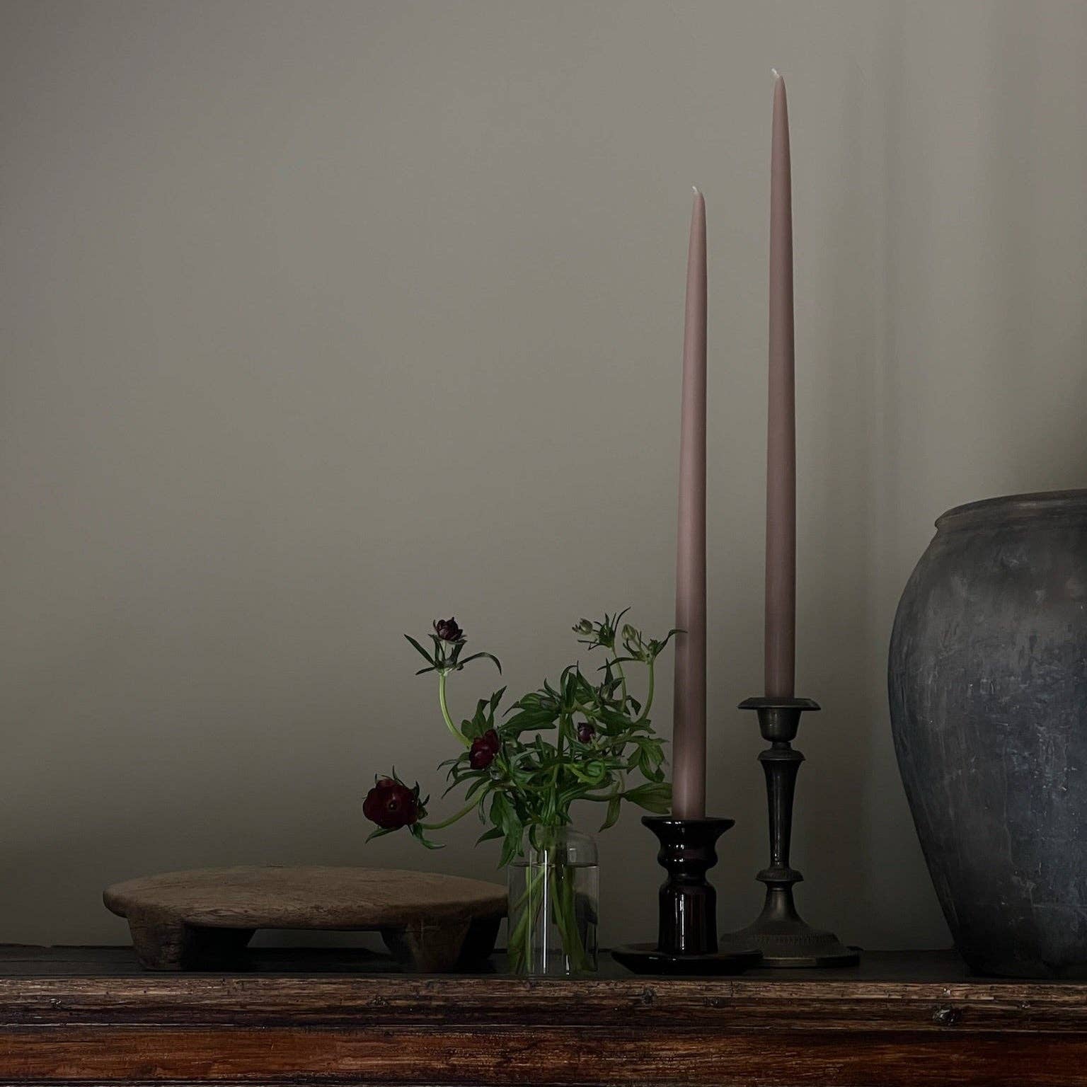 The Floral Society - 12" Original Dipped Taper Candles: Rose