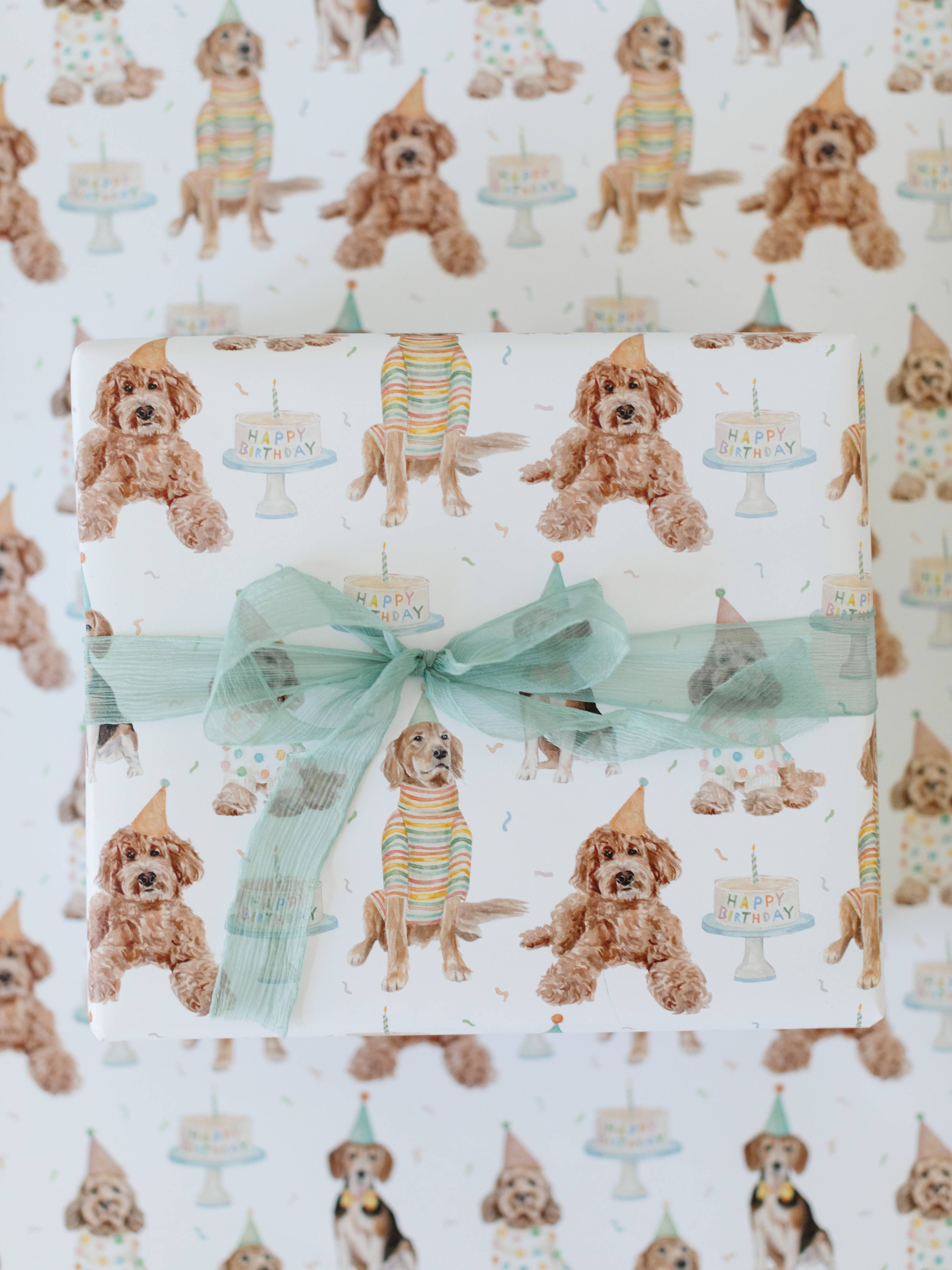 Birthday Dogs Gift Wrap Roll