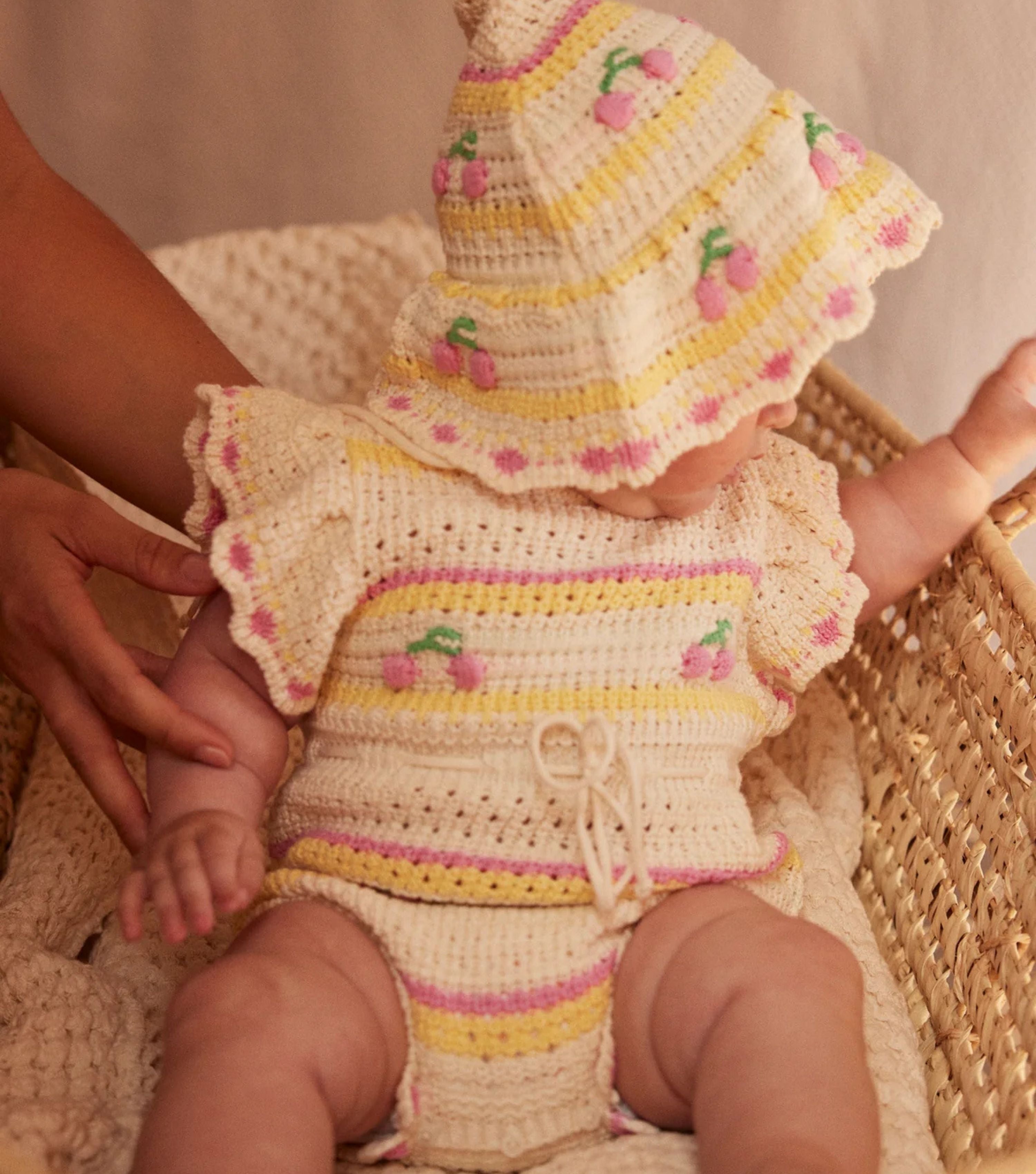 Paloma Romper - Cherry Stripe