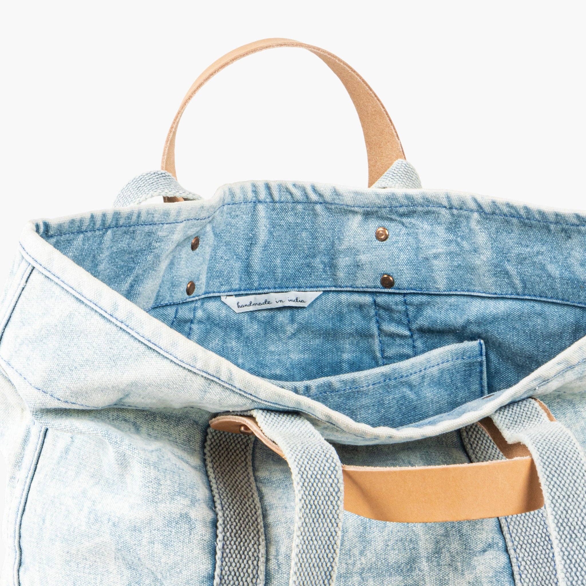 IMMODEST COTTON - Small East West Tote | Acid wash