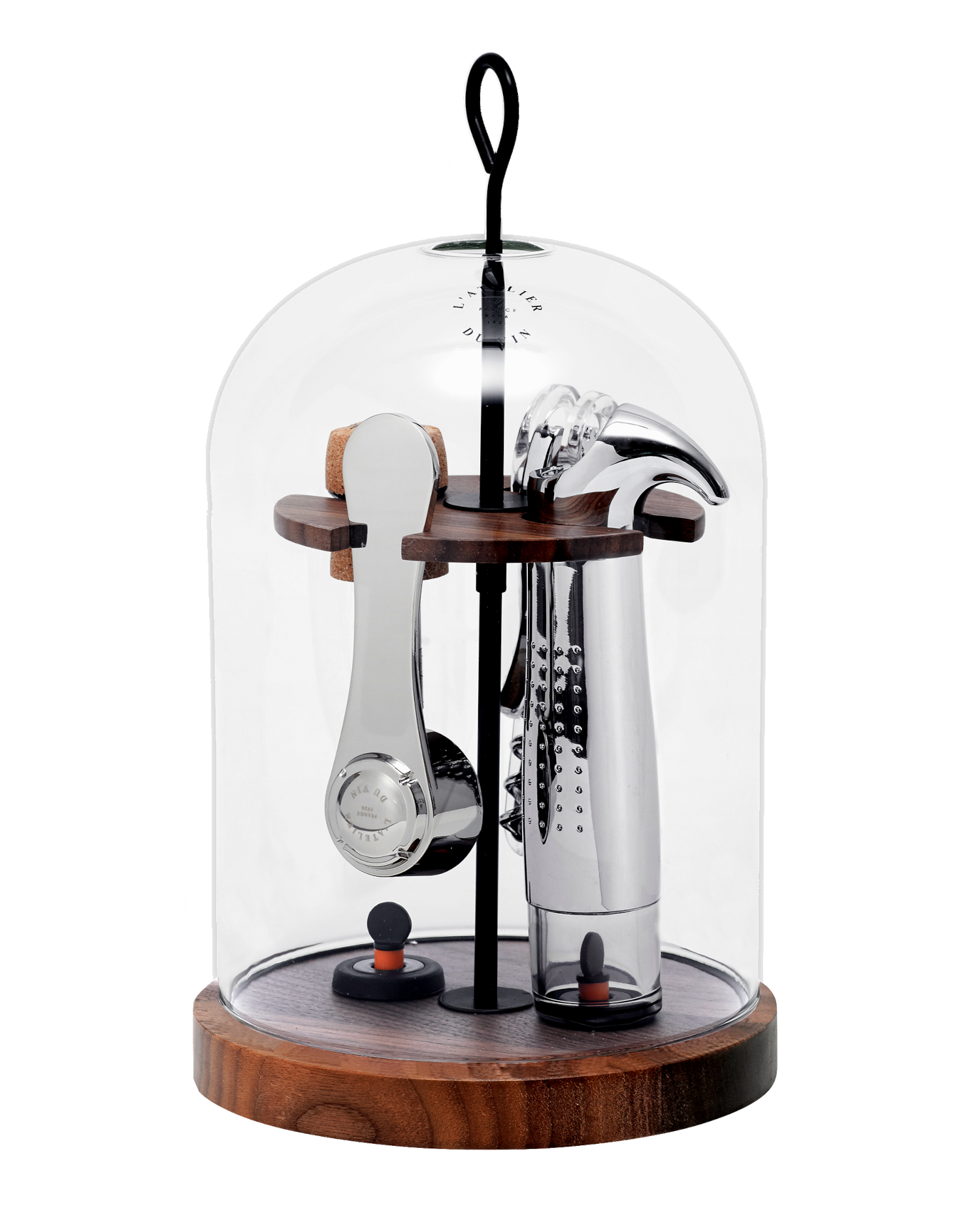 L'Atelier du Vin - USA - Wine Tools in a Wooden and Glass Set - THE GLOBE