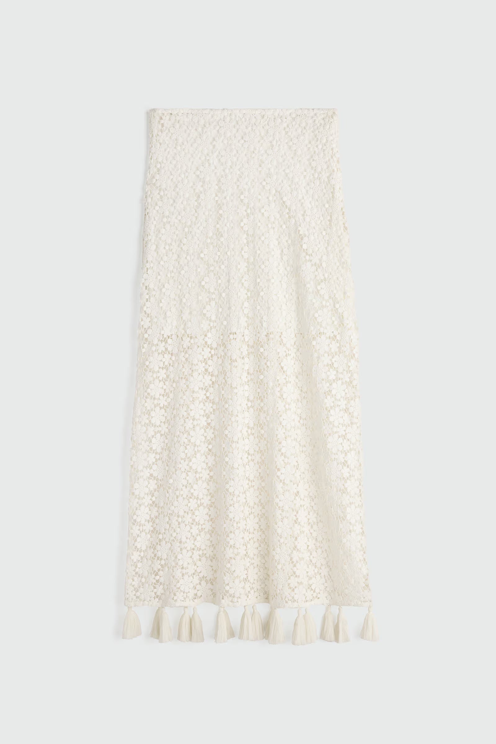 Valeska Tassel Column Skirt - Cream
