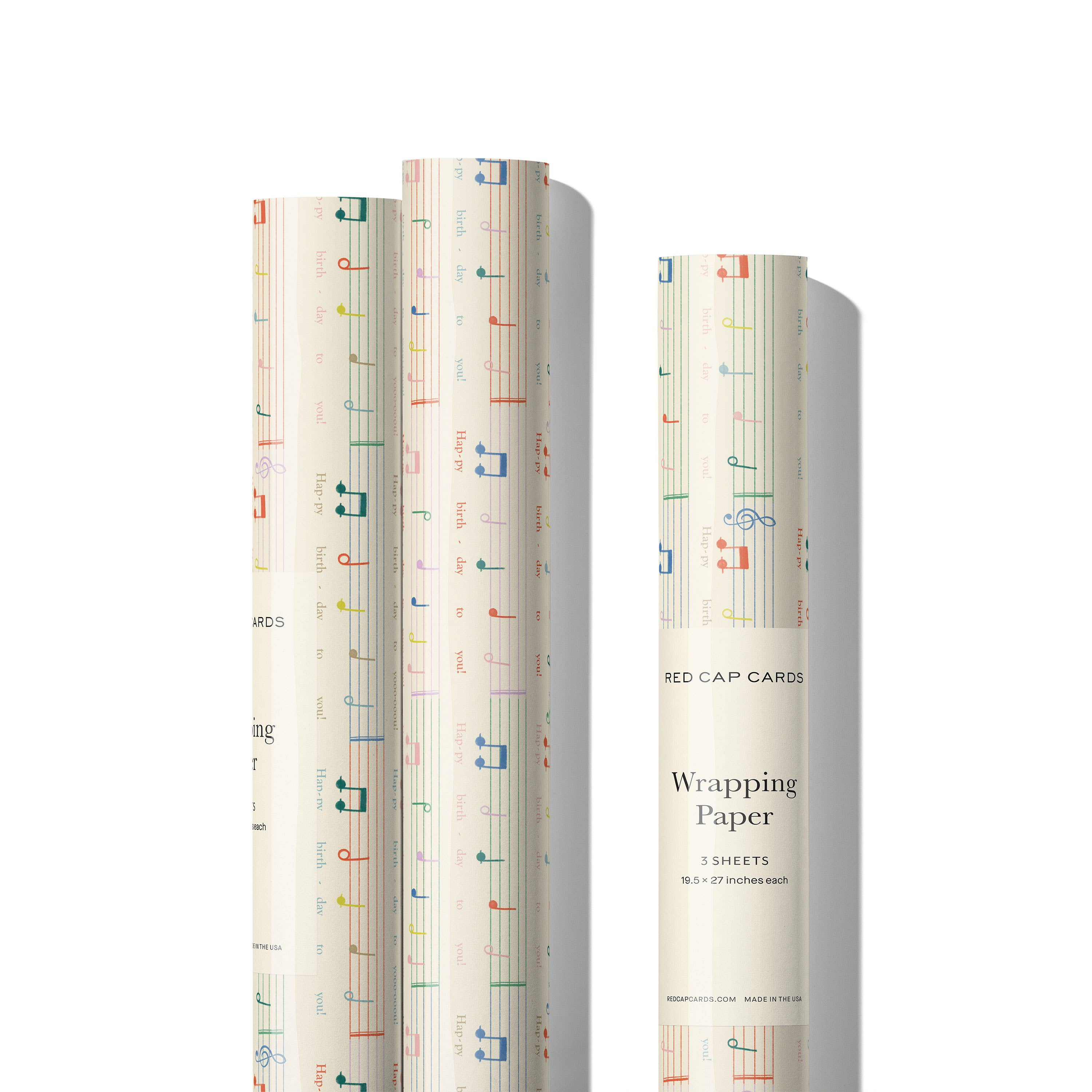 Wrapping Paper 3 Sheet Roll - Birthday Song
