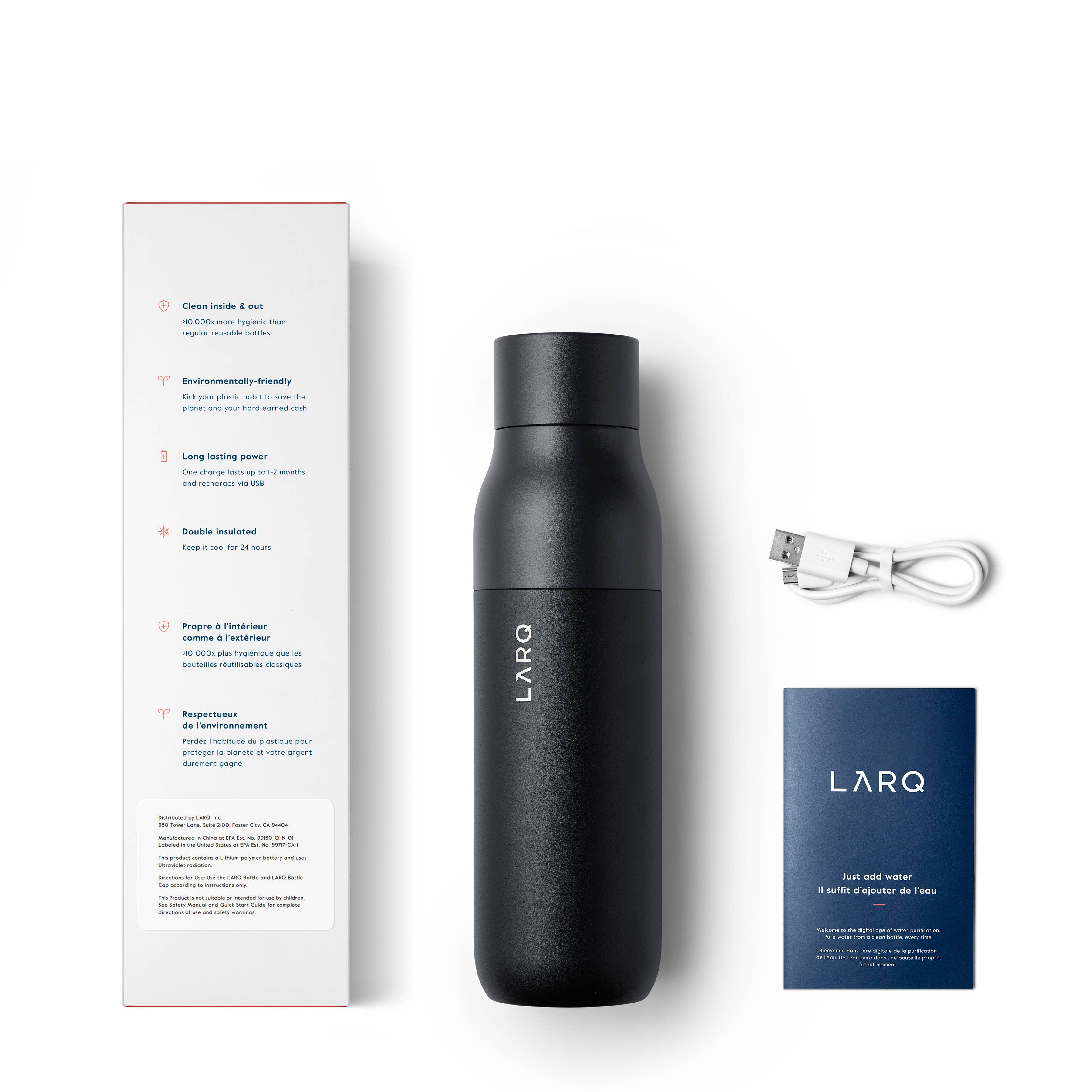 Self-Cleaning Water Bottle 17oz. - Obsidian Blac