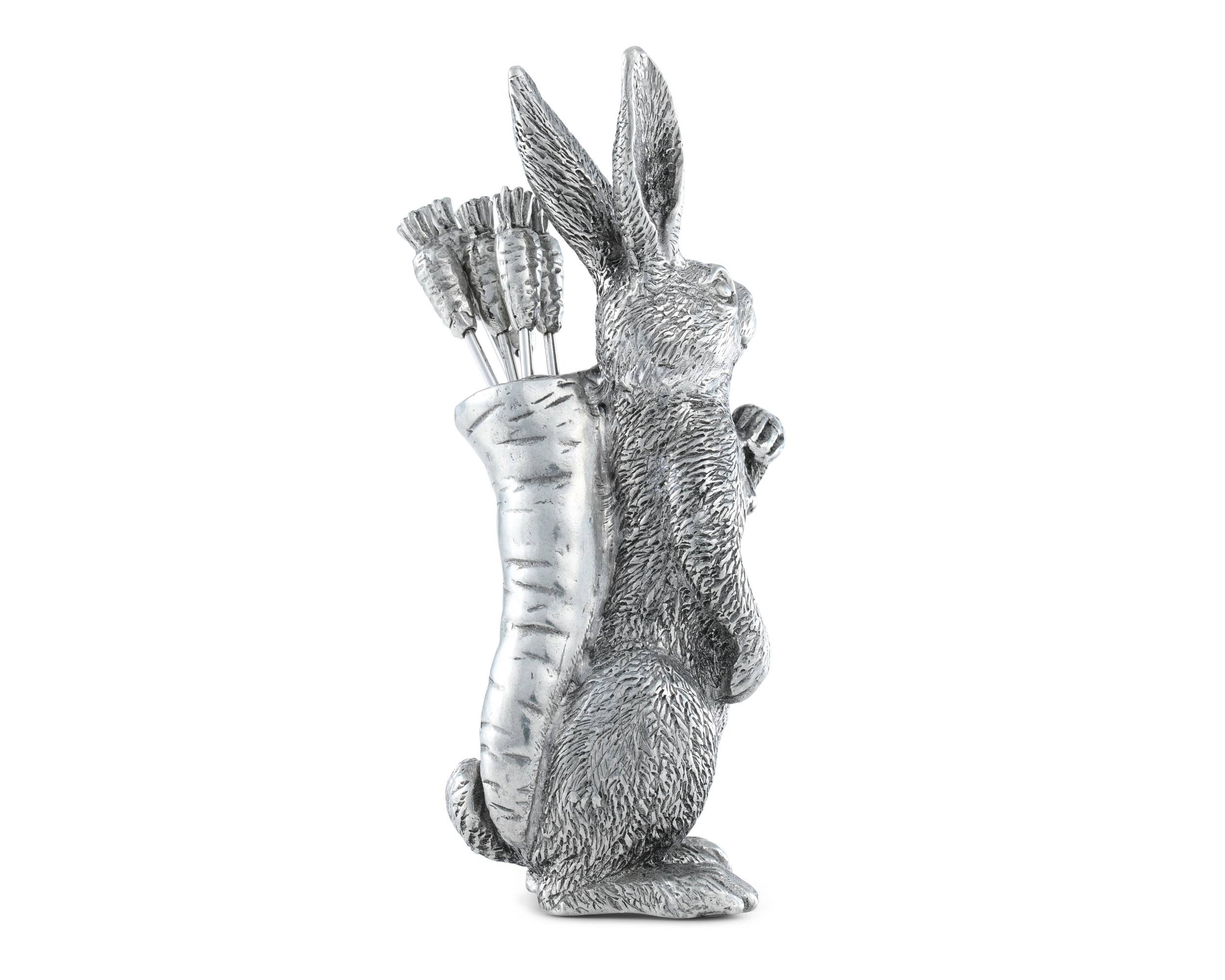 Pewter Cheese Pick Set - Rabbit with Carrot