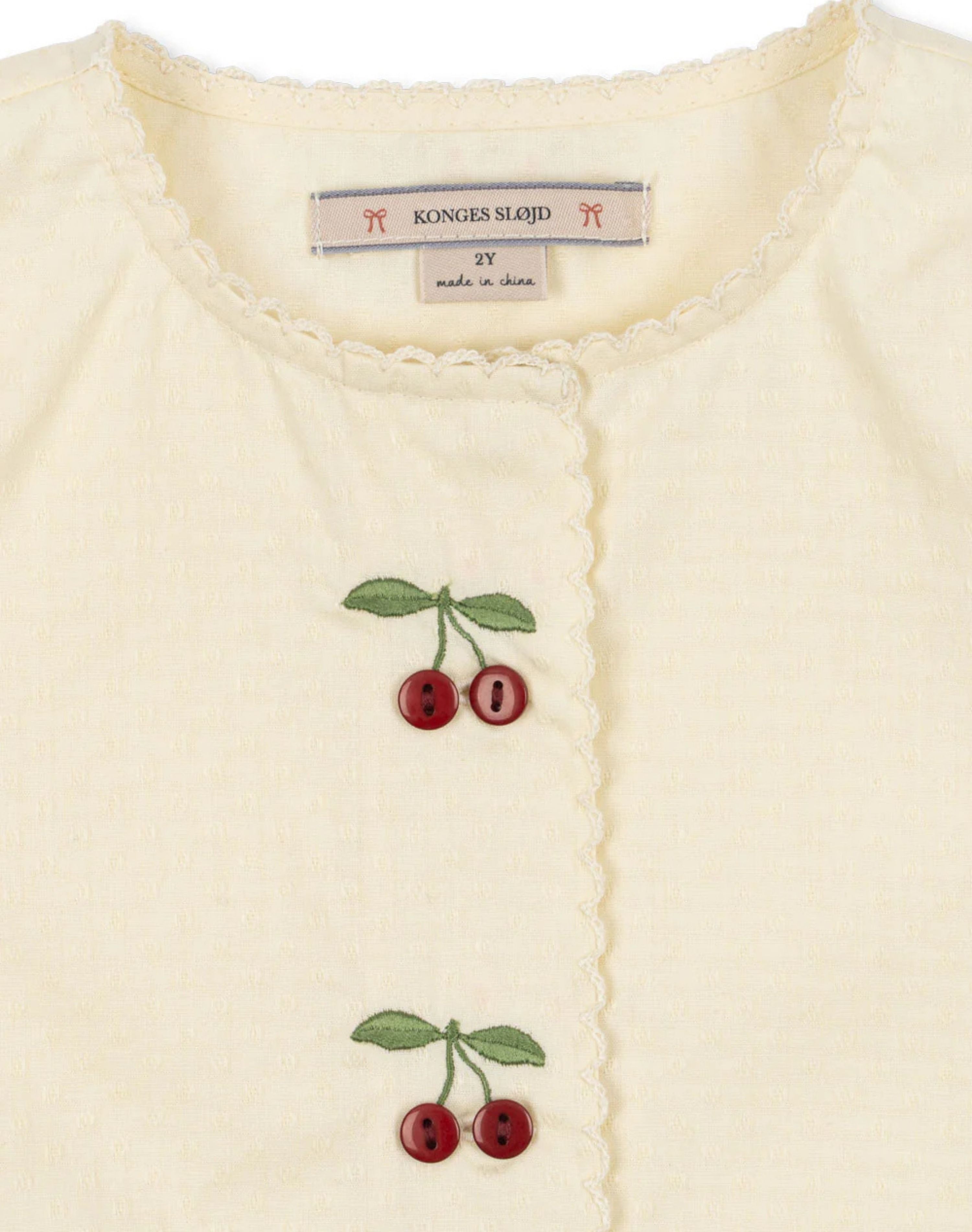 Evia Cherry Dress - Cloud Cream