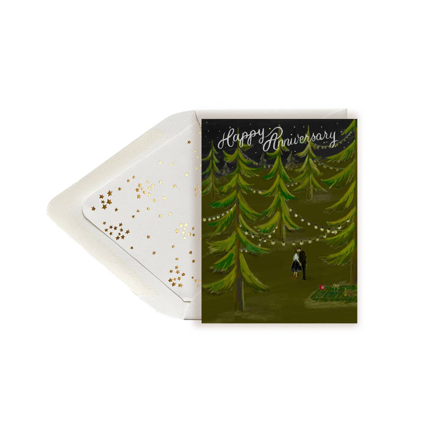 The First Snow - Forest Scene Happy Anniversary Greeting Card