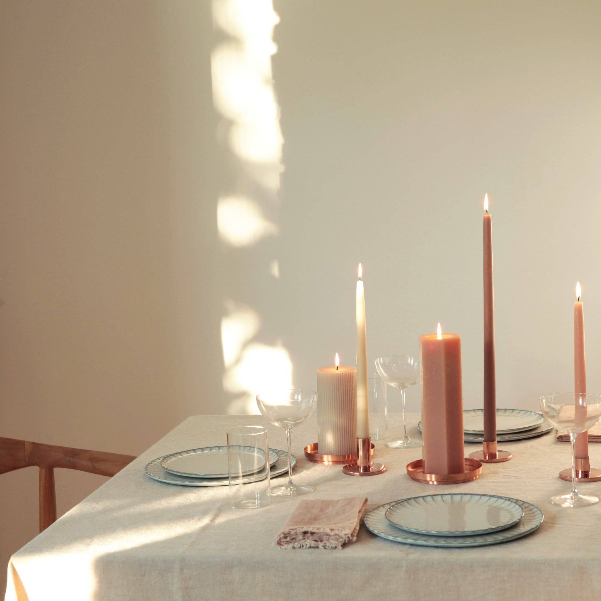 The Floral Society - 12" Original Dipped Taper Candles: Rose
