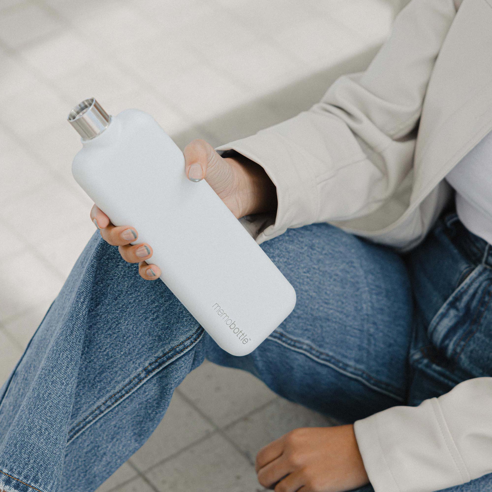 Slim Membottle - White Stainless Steel