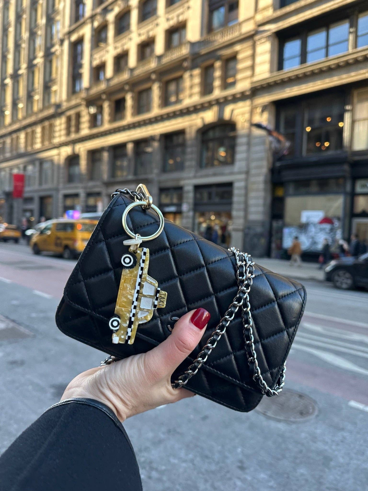 Solar Eclipse - Hand-painted Taxicab Bag Charm & Keychain | Eco-Friendly