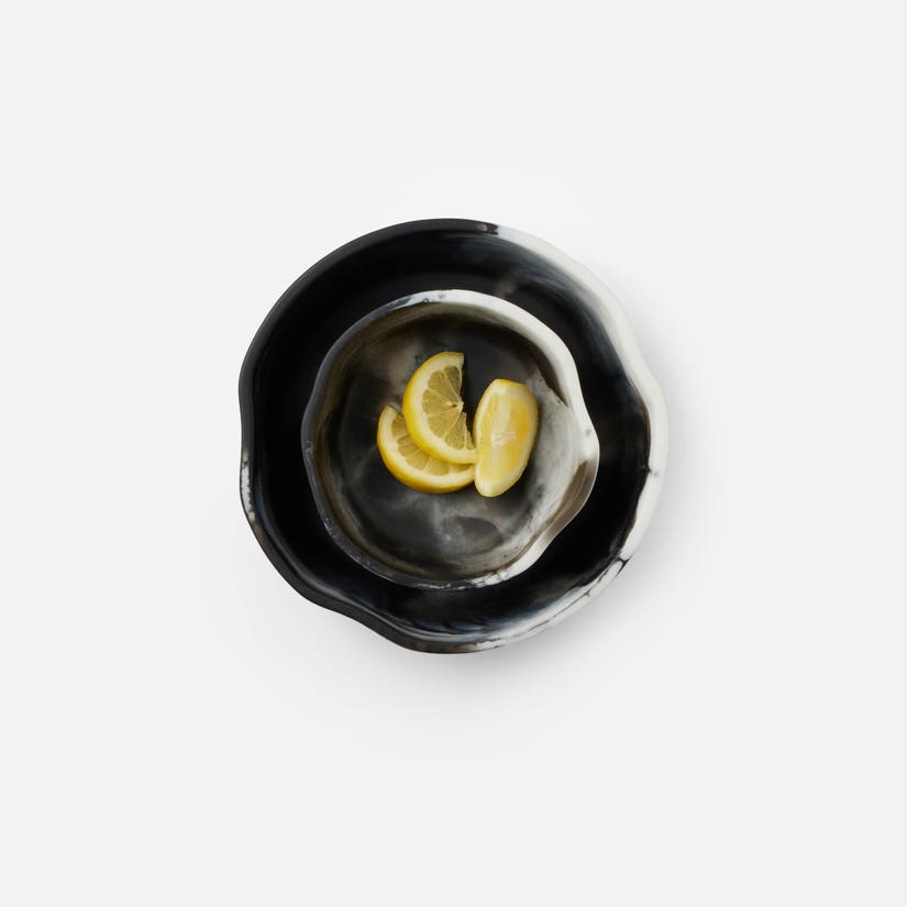 Beatrix Resin Serving Bowls Set/2 - Black