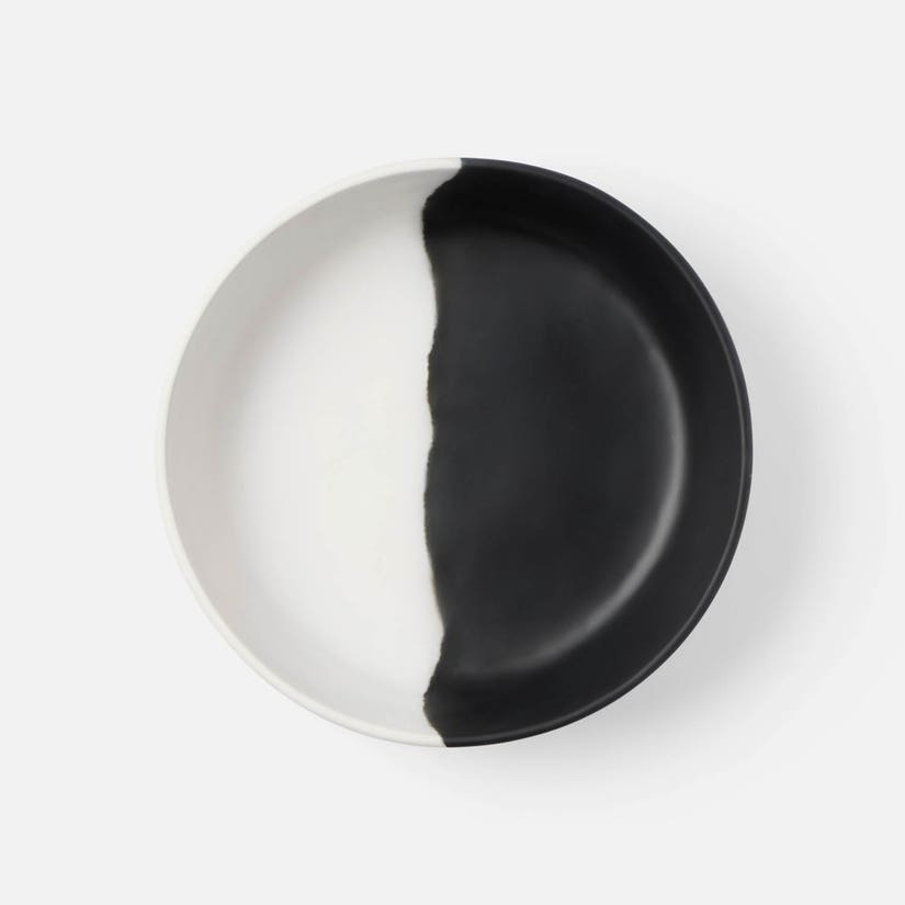 Maxton Large Resin Serving Bowl - Black & White