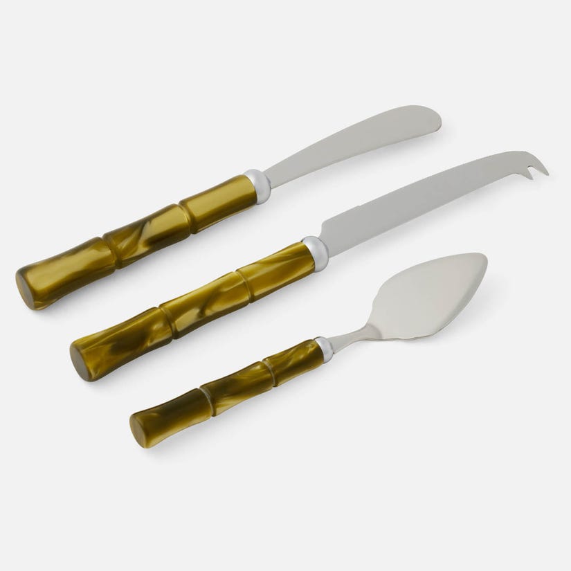 Lulu 3 Piece Cheese Knife Set - Olive