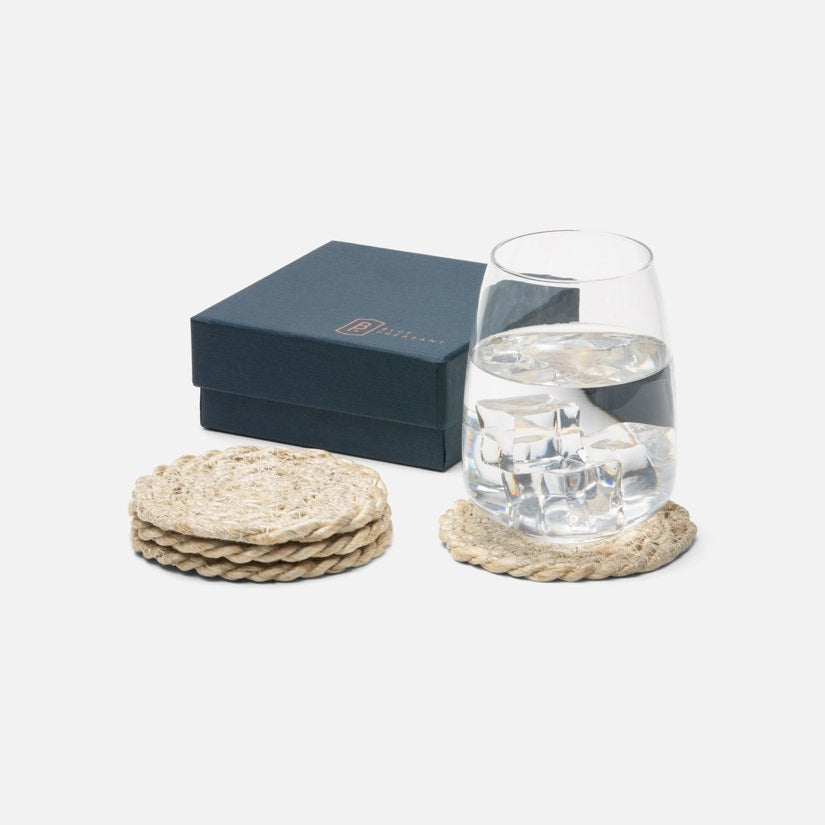 Whitley Jute Coasters Boxed Set of 4 - Natural