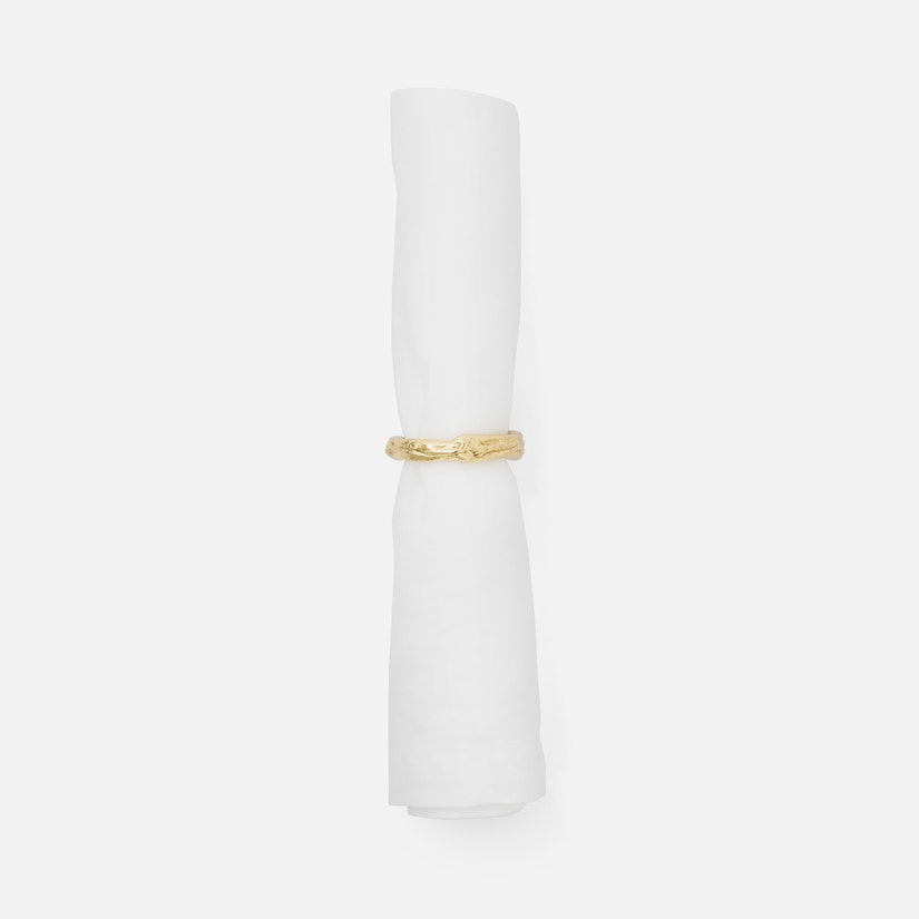 Arbor Twig Napkin Ring Set of 4 - Polished Gold