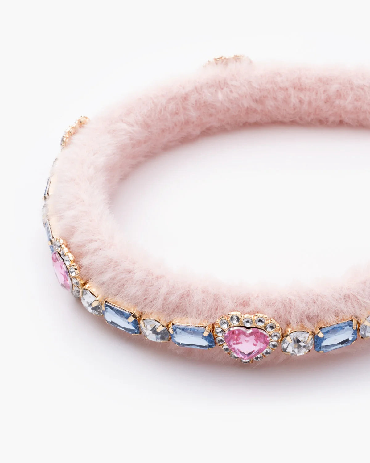 Bedazzled Fuzzy Pink Headband