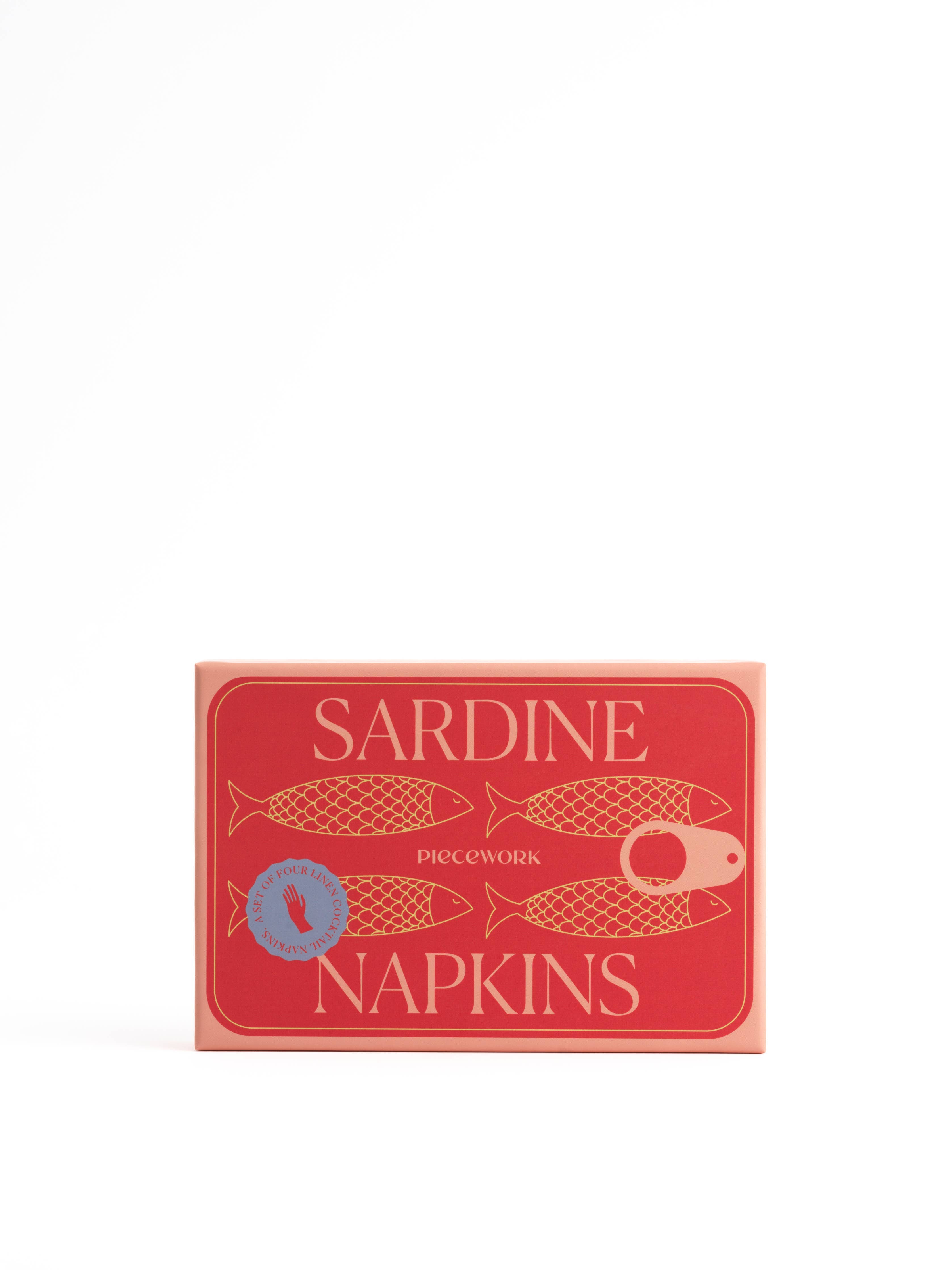 Piecework - Sardine Cocktail Napkins - Set of 4