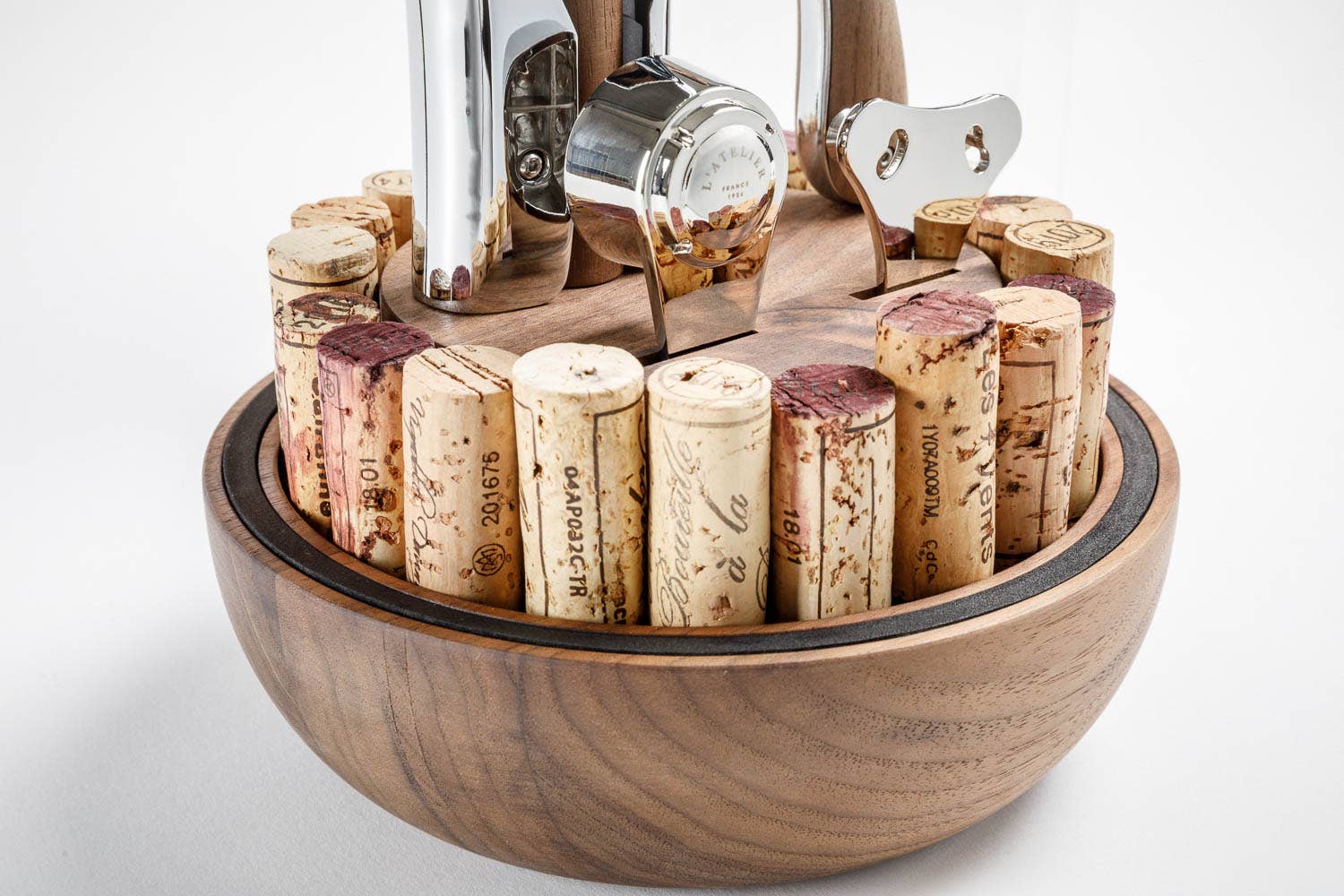 L'Atelier du Vin - USA - Wine Tools in a Wooden and Glass Set - OENO MOTION GROOM