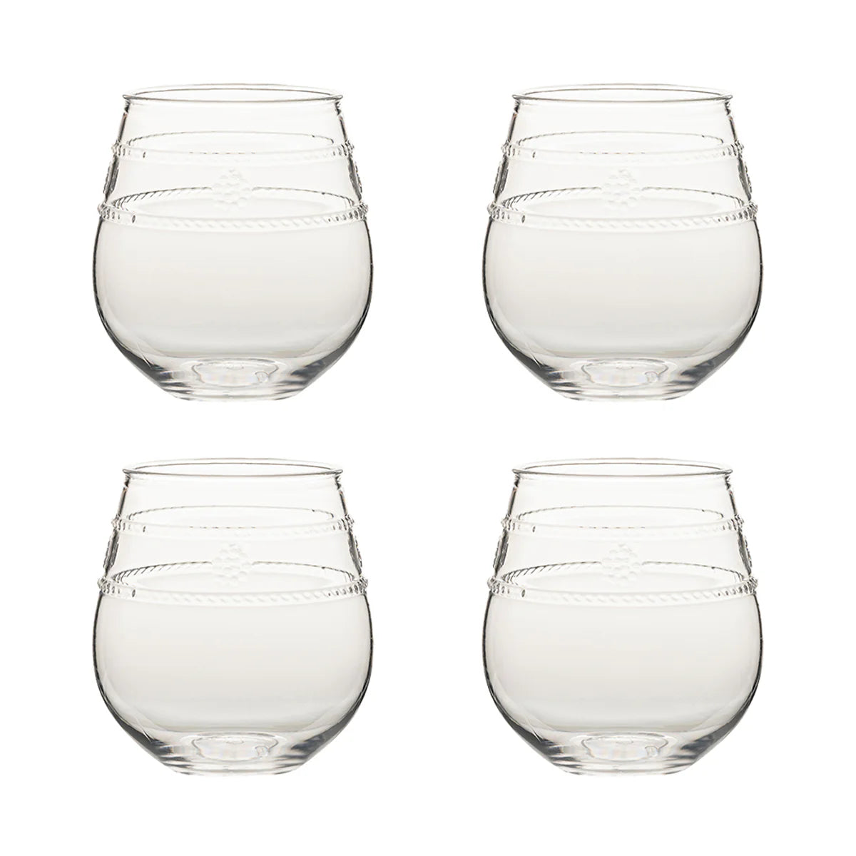 Isabella Acrylic Stemless Wine Glass Set/4