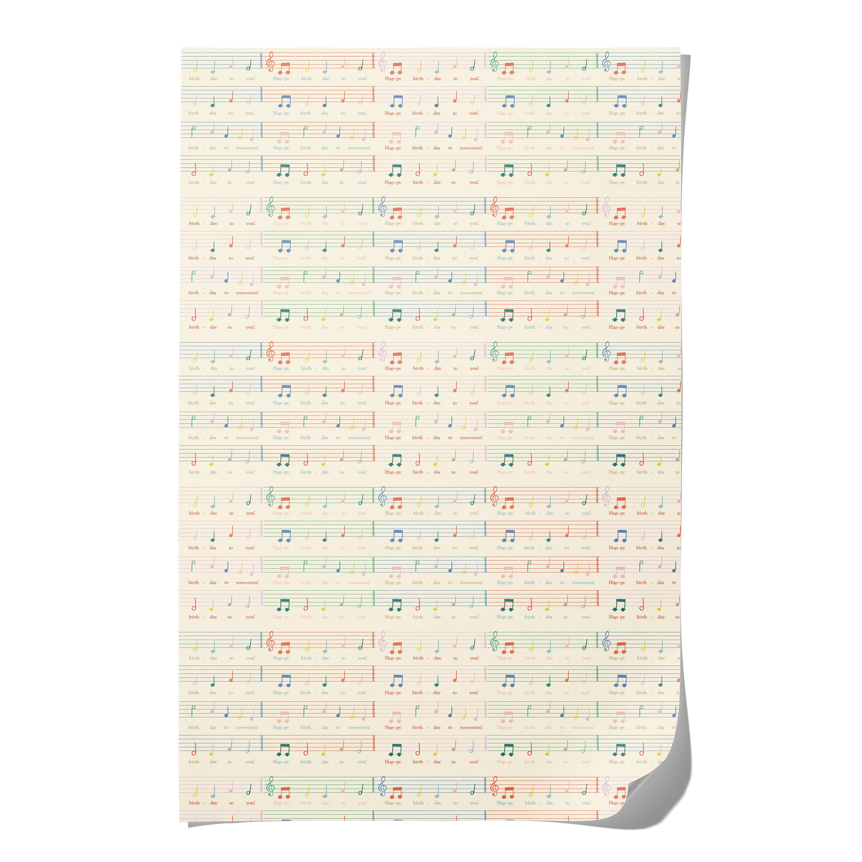 Wrapping Paper 3 Sheet Roll - Birthday Song