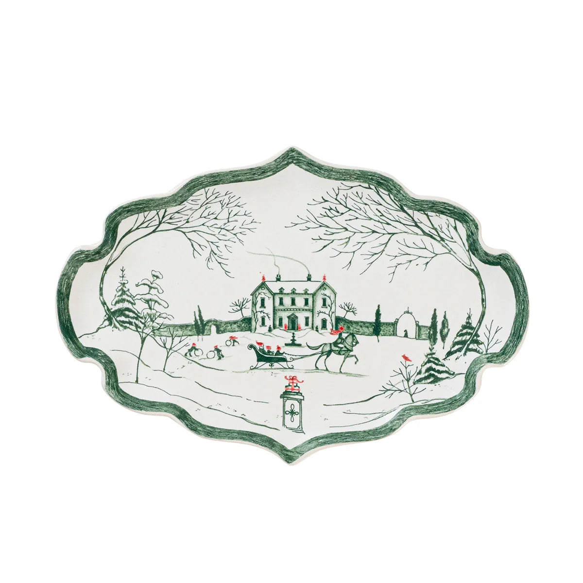 Country Estate Winter Frolic Tray - Evergreen