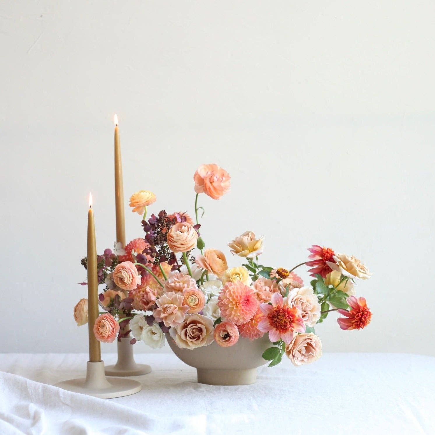 The Floral Society - 12" Original Dipped Taper Candles: Parchment