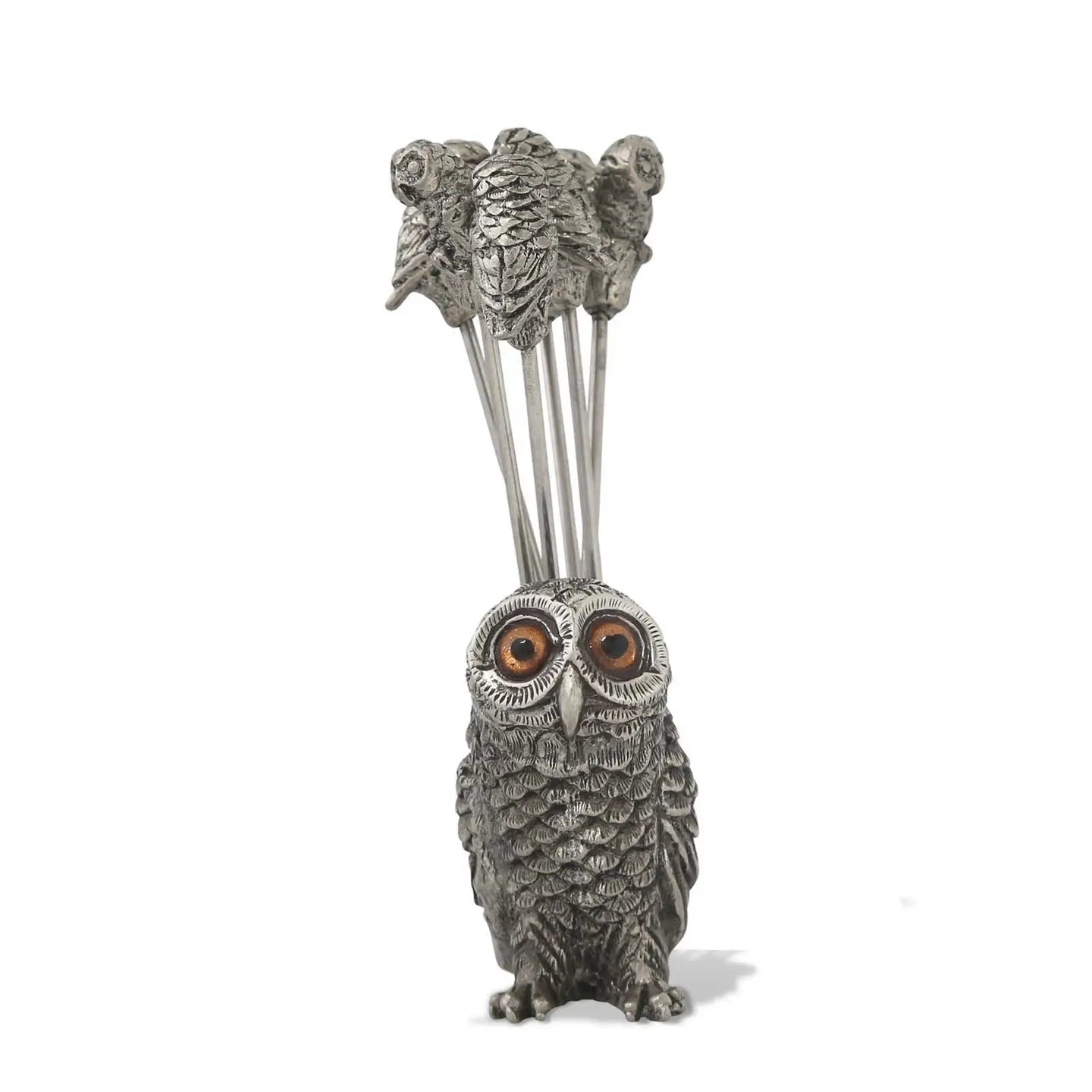 Pewter Cheese Pick Set - Owl