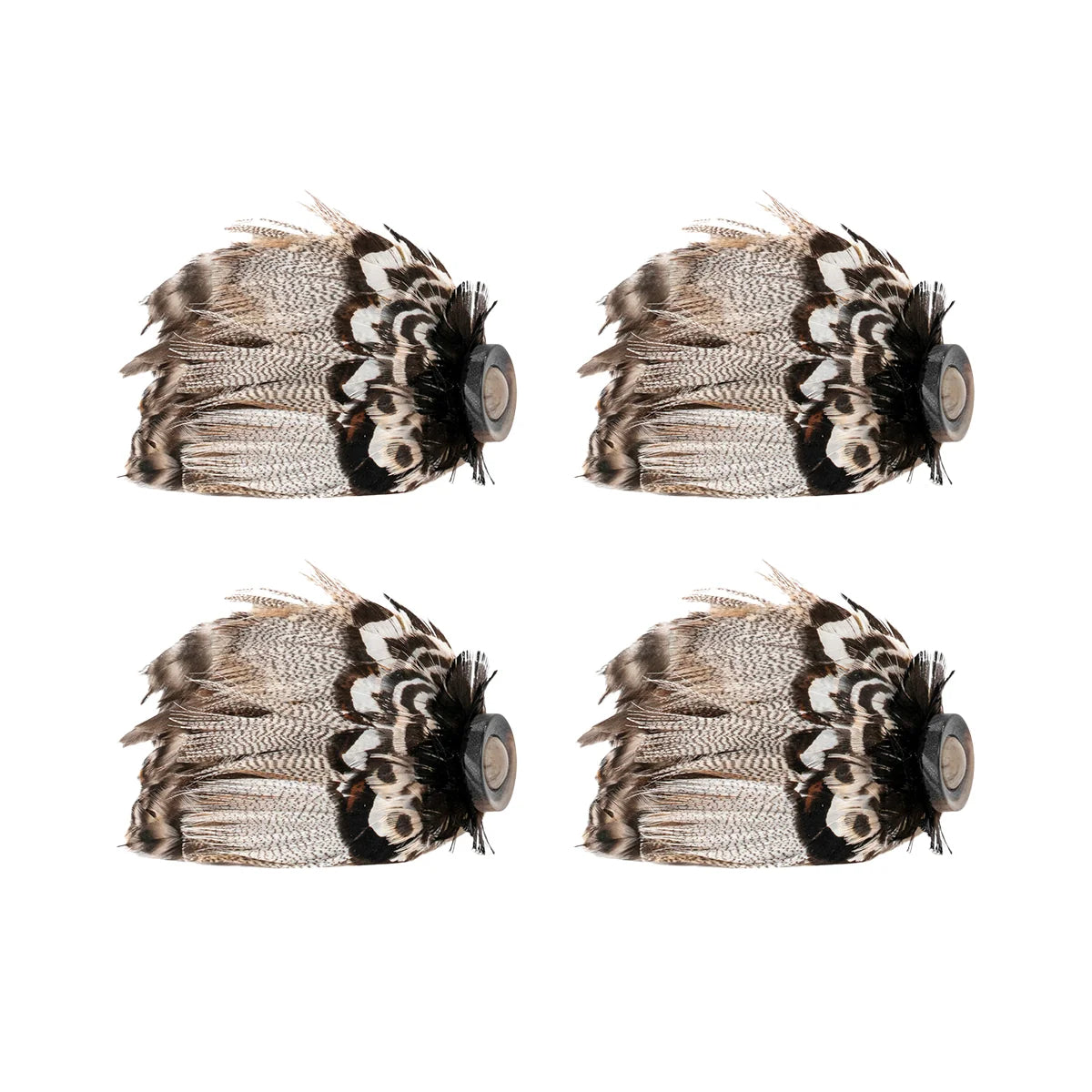 Feather Napkin Ring Set of 4  - Espresso