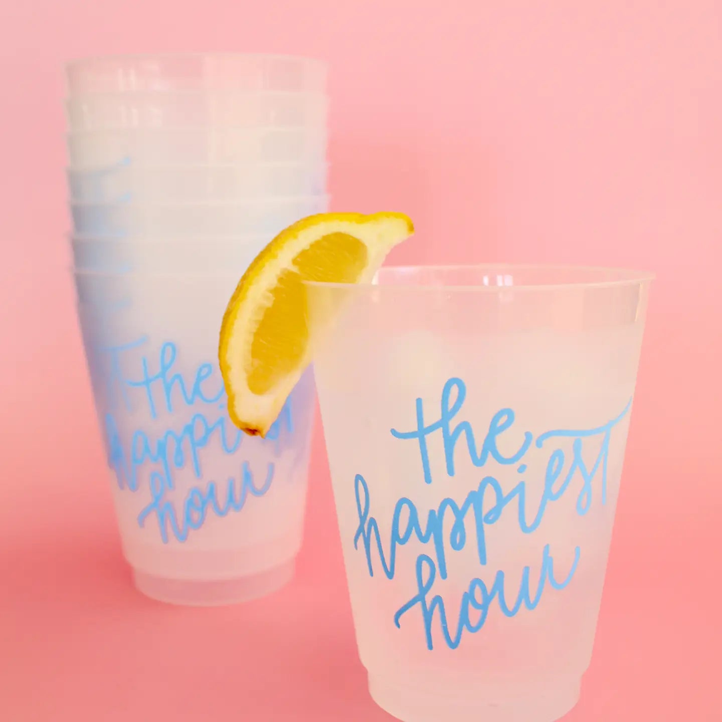 The. Happiest Hour Frosted Acrylic Cups